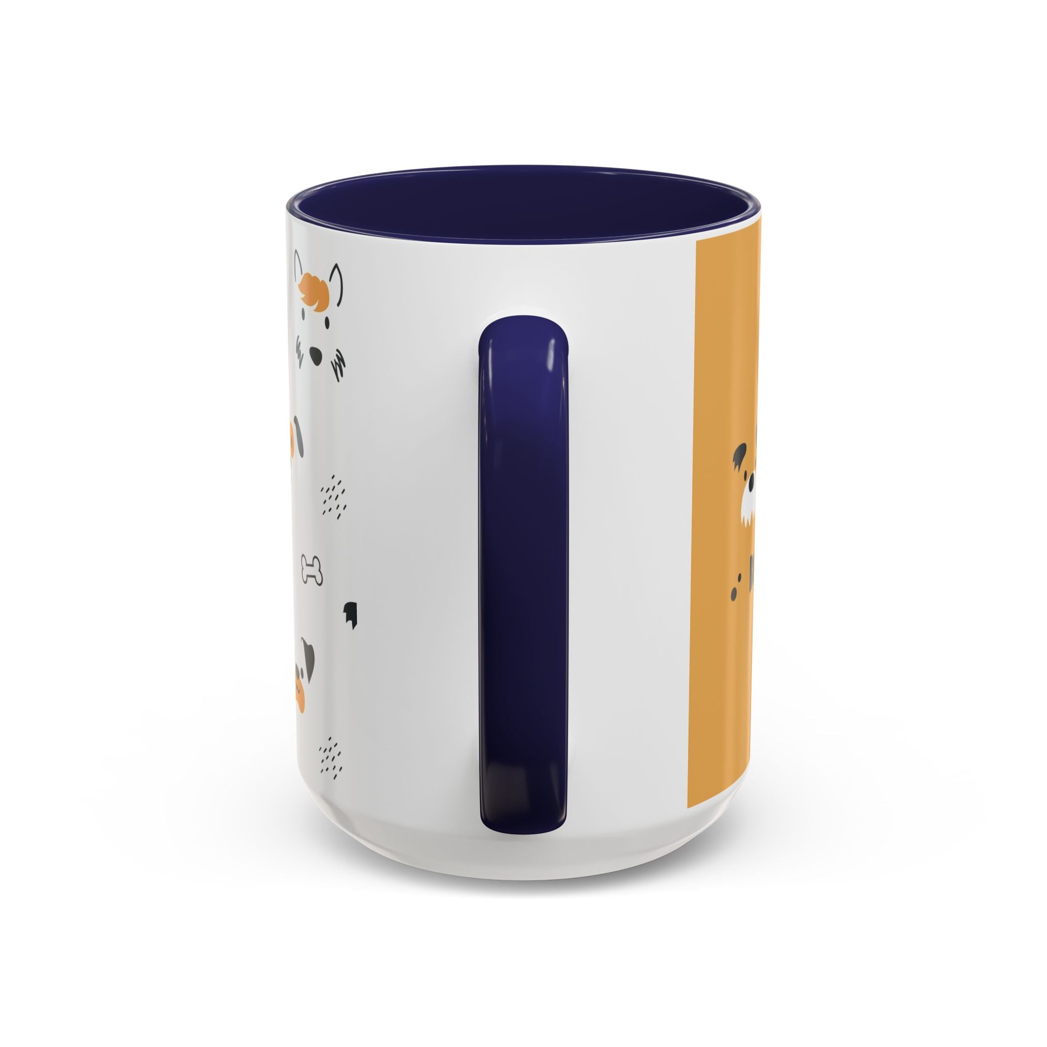 Dog Friends Accent Coffee Mug — Cute Paw Print Pattern (11/15oz)