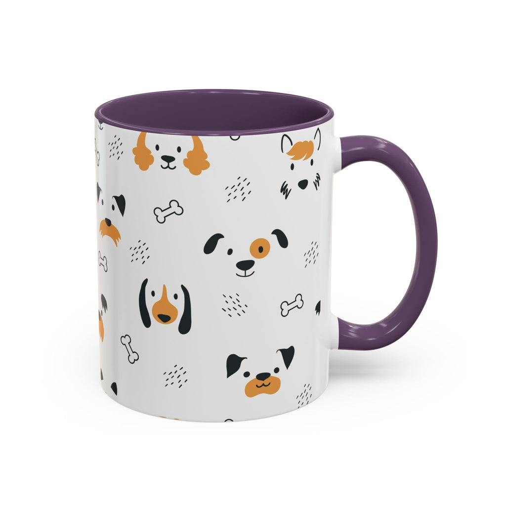 Dog Friends Accent Coffee Mug — Cute Paw Print Pattern (11/15oz)