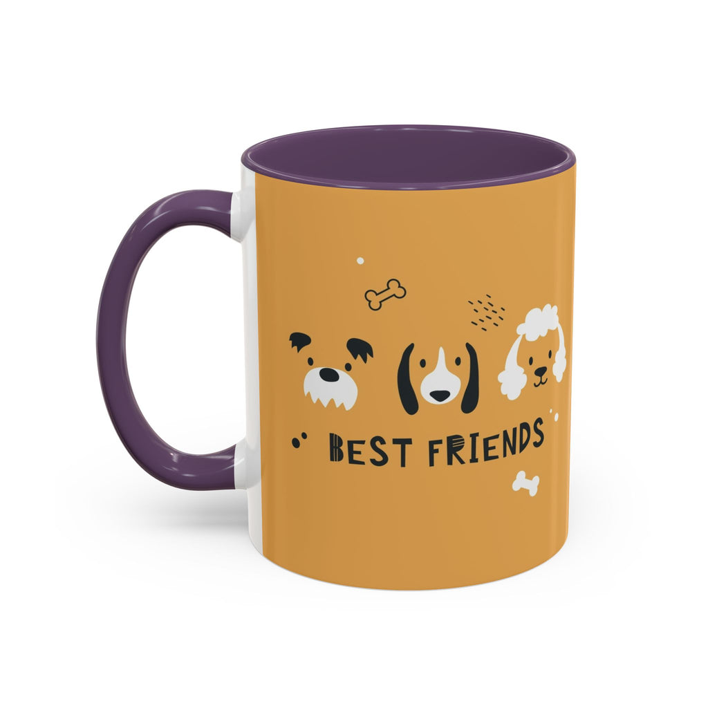 Dog Friends Accent Coffee Mug — Cute Paw Print Pattern (11/15oz)