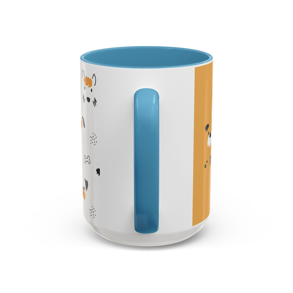 Dog Friends Accent Coffee Mug — Cute Paw Print Pattern (11/15oz)