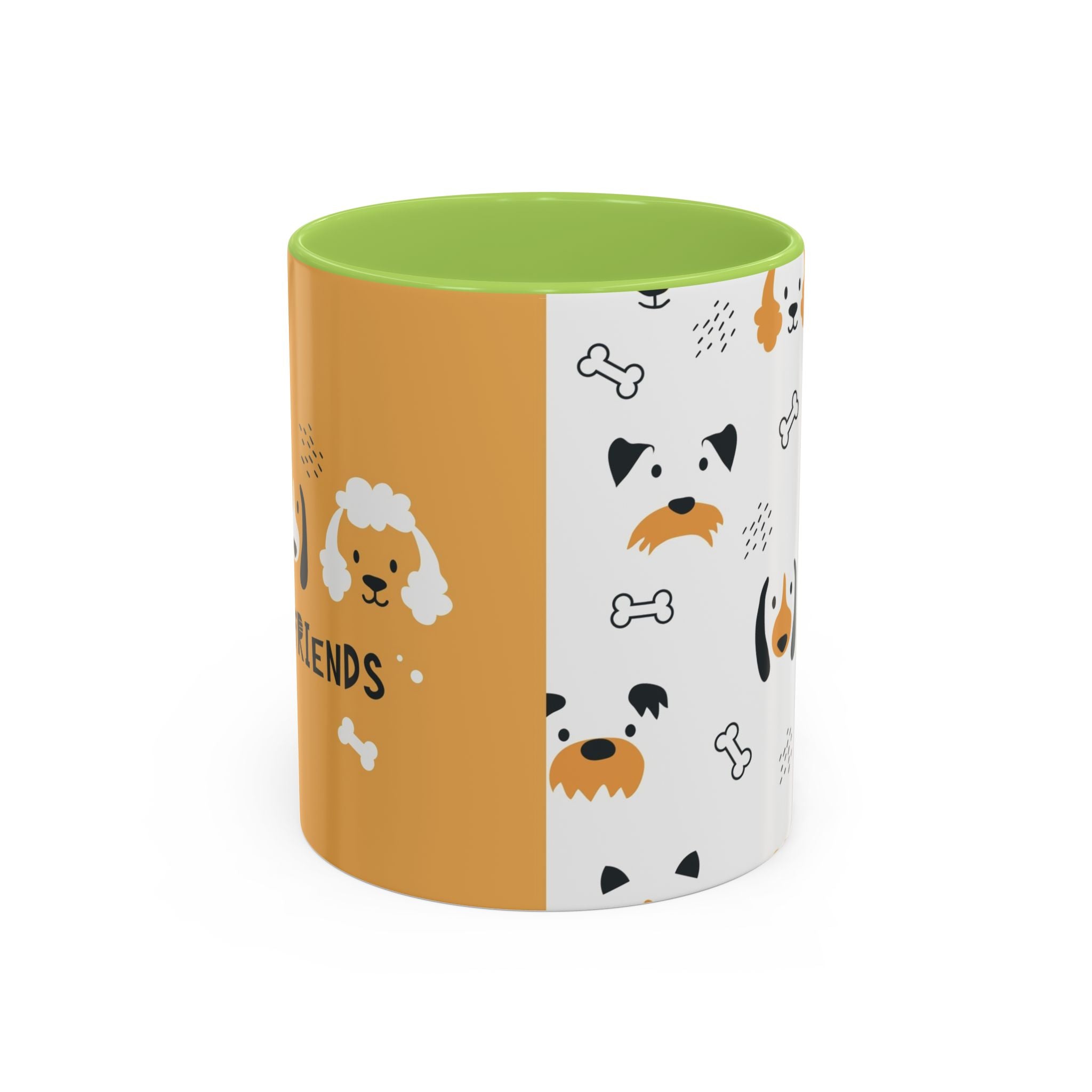 Dog Friends Accent Coffee Mug — Cute Paw Print Pattern (11/15oz)