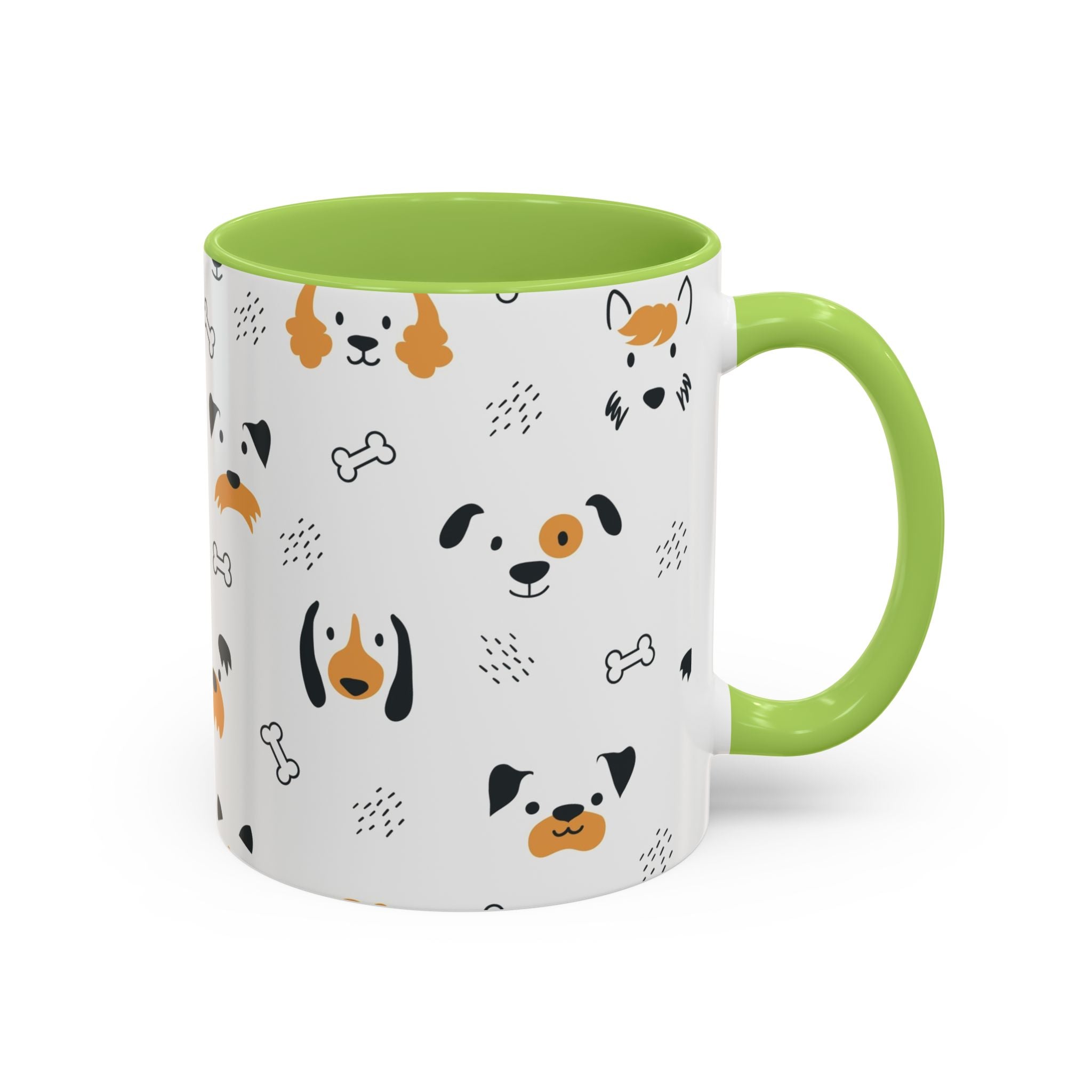 Dog Friends Accent Coffee Mug — Cute Paw Print Pattern (11/15oz)