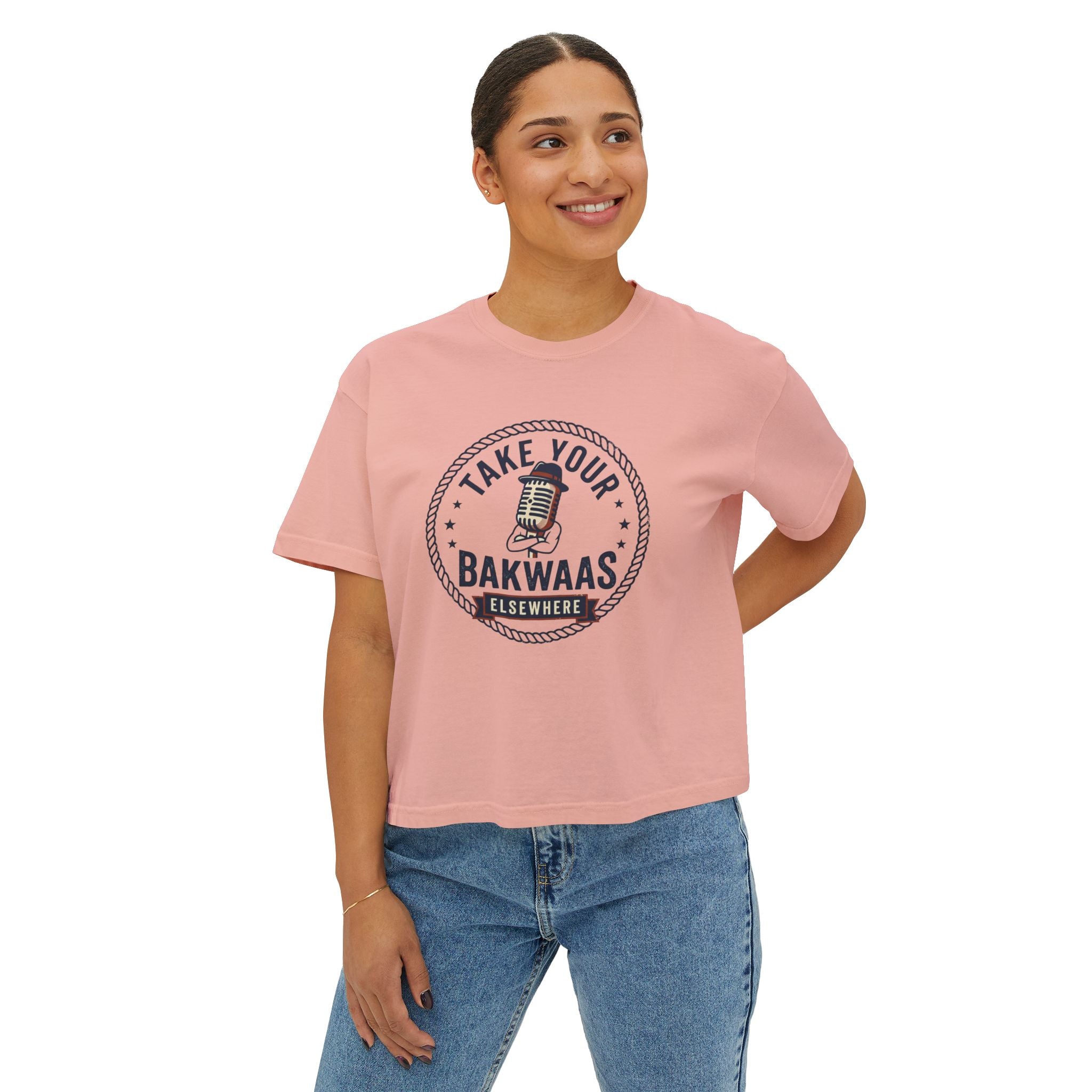 Take Your Bakwaas Elsewhere Boxy Tee — Women's Casual Graphic T-Shirt