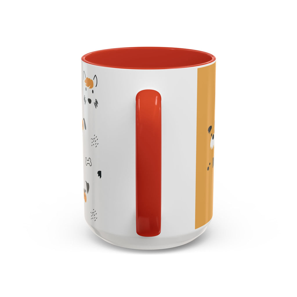 Dog Friends Accent Coffee Mug — Cute Paw Print Pattern (11/15oz)