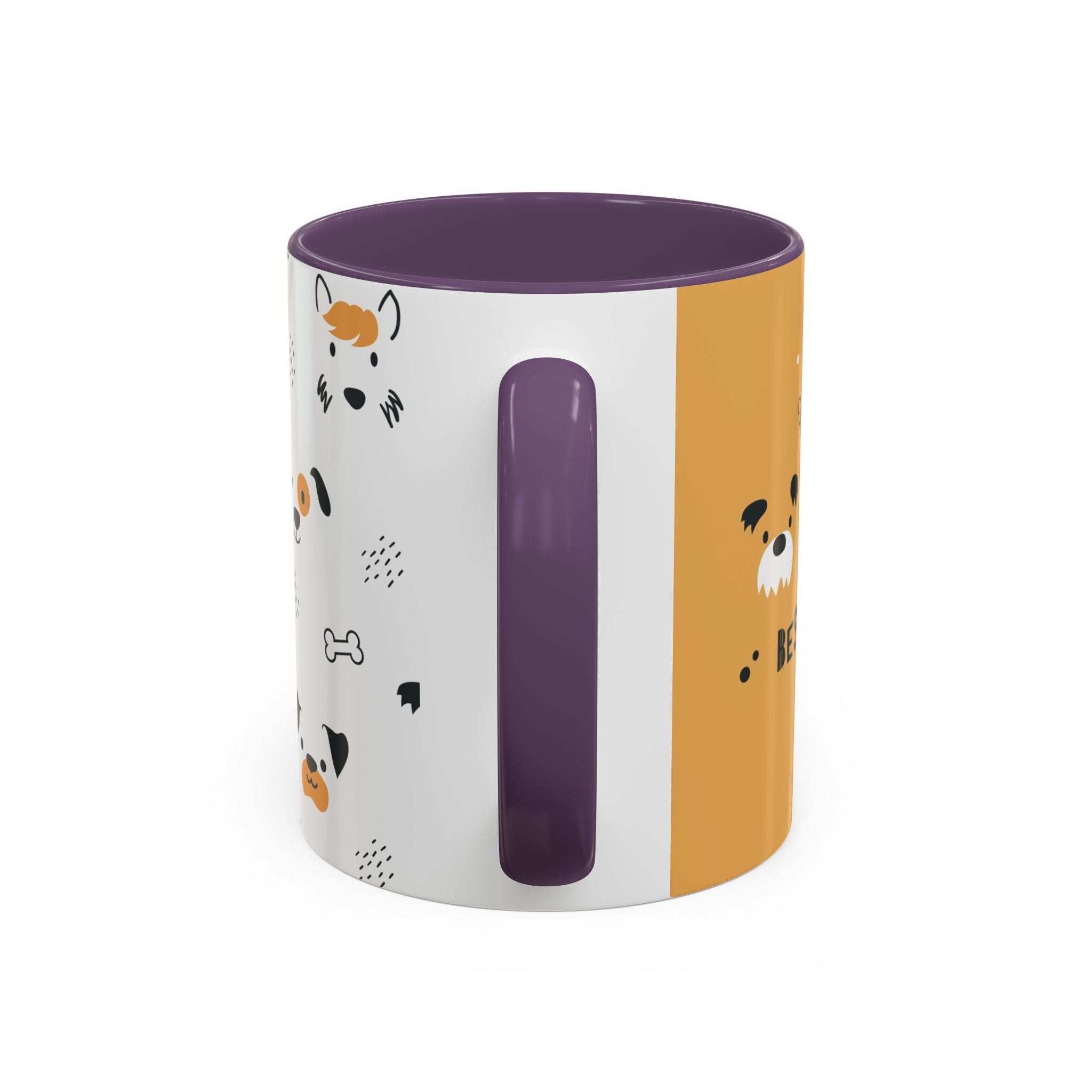 Dog Friends Accent Coffee Mug — Cute Paw Print Pattern (11/15oz)