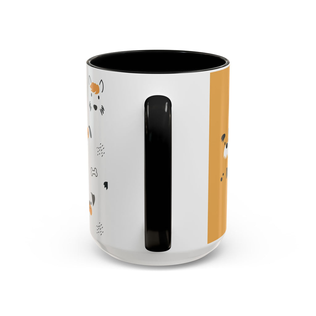 Dog Friends Accent Coffee Mug — Cute Paw Print Pattern (11/15oz)
