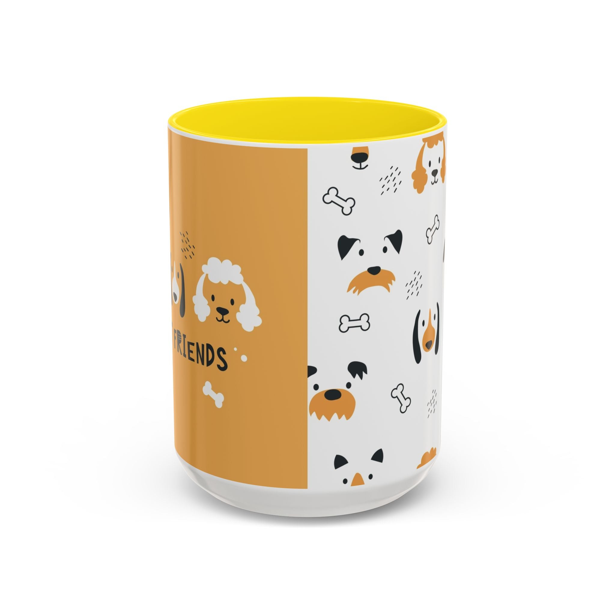 Dog Friends Accent Coffee Mug — Cute Paw Print Pattern (11/15oz)