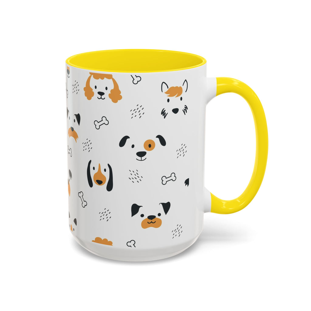Dog Friends Accent Coffee Mug — Cute Paw Print Pattern (11/15oz)