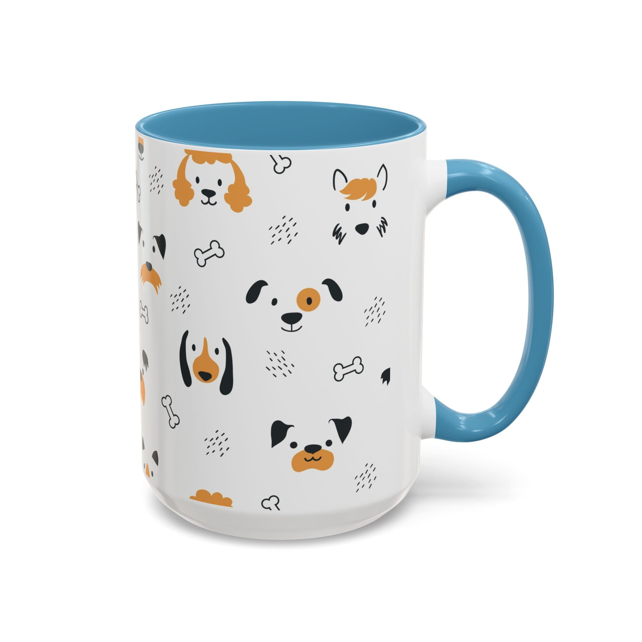 Dog Friends Accent Coffee Mug — Cute Paw Print Pattern (11/15oz)