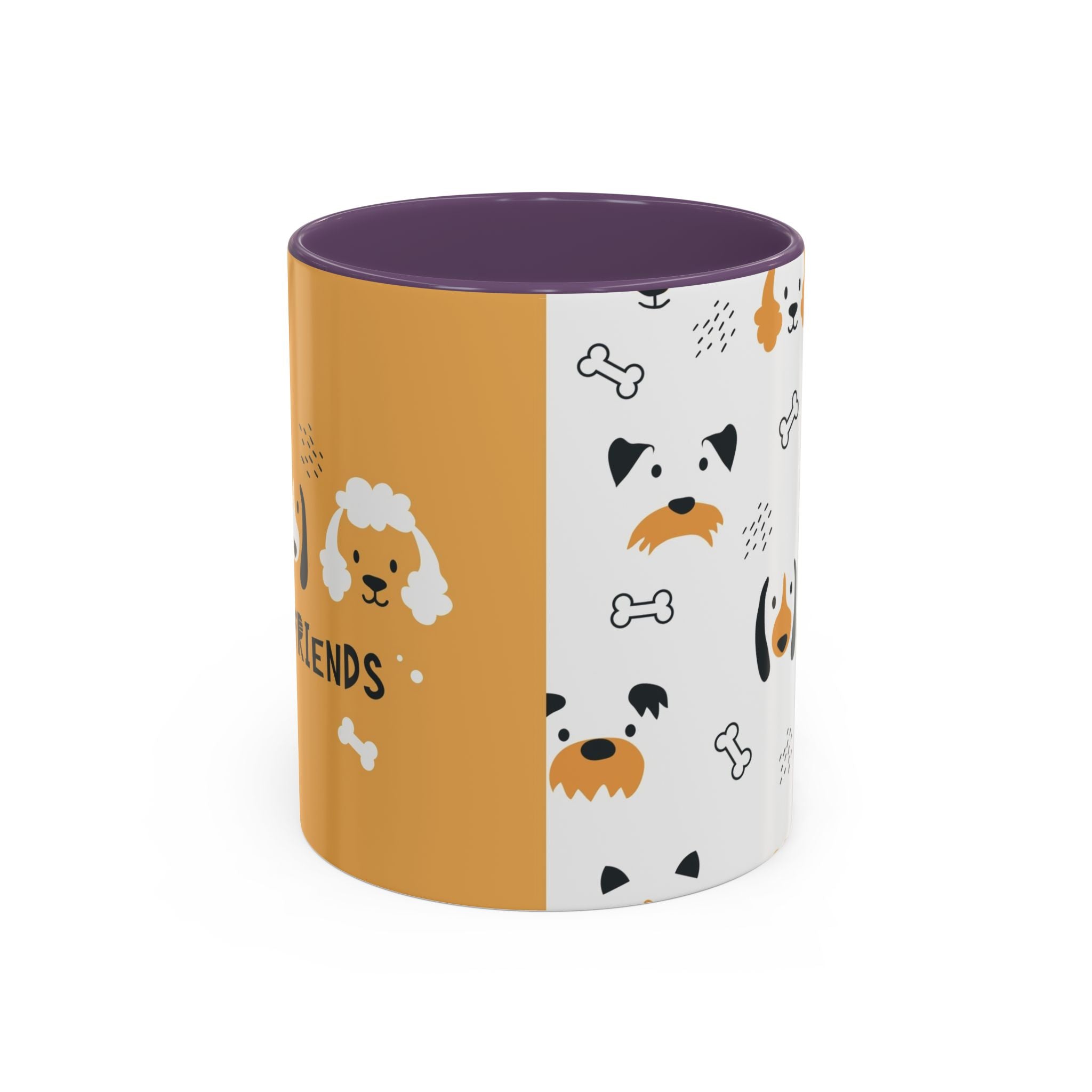 Dog Friends Accent Coffee Mug — Cute Paw Print Pattern (11/15oz)