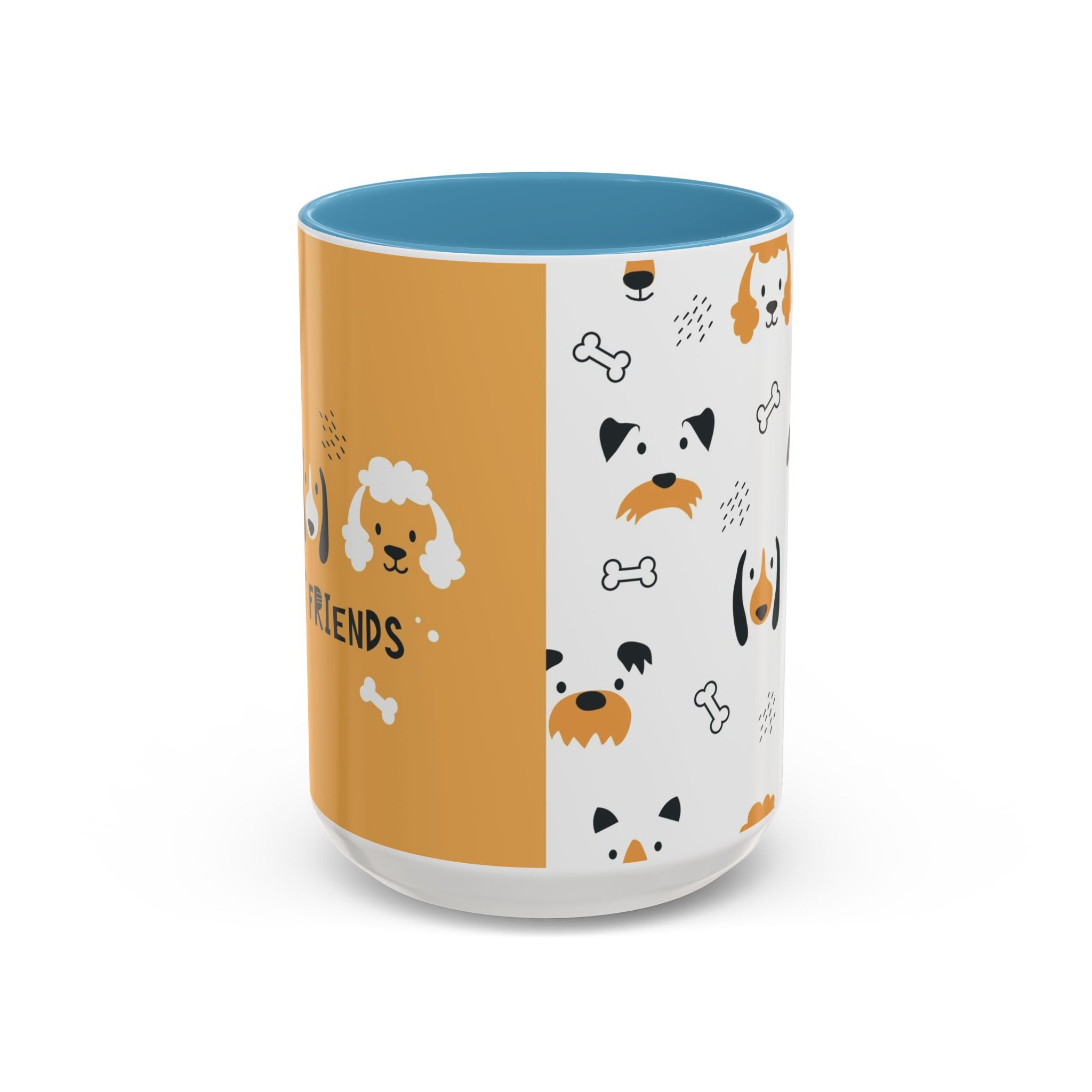 Dog Friends Accent Coffee Mug — Cute Paw Print Pattern (11/15oz)