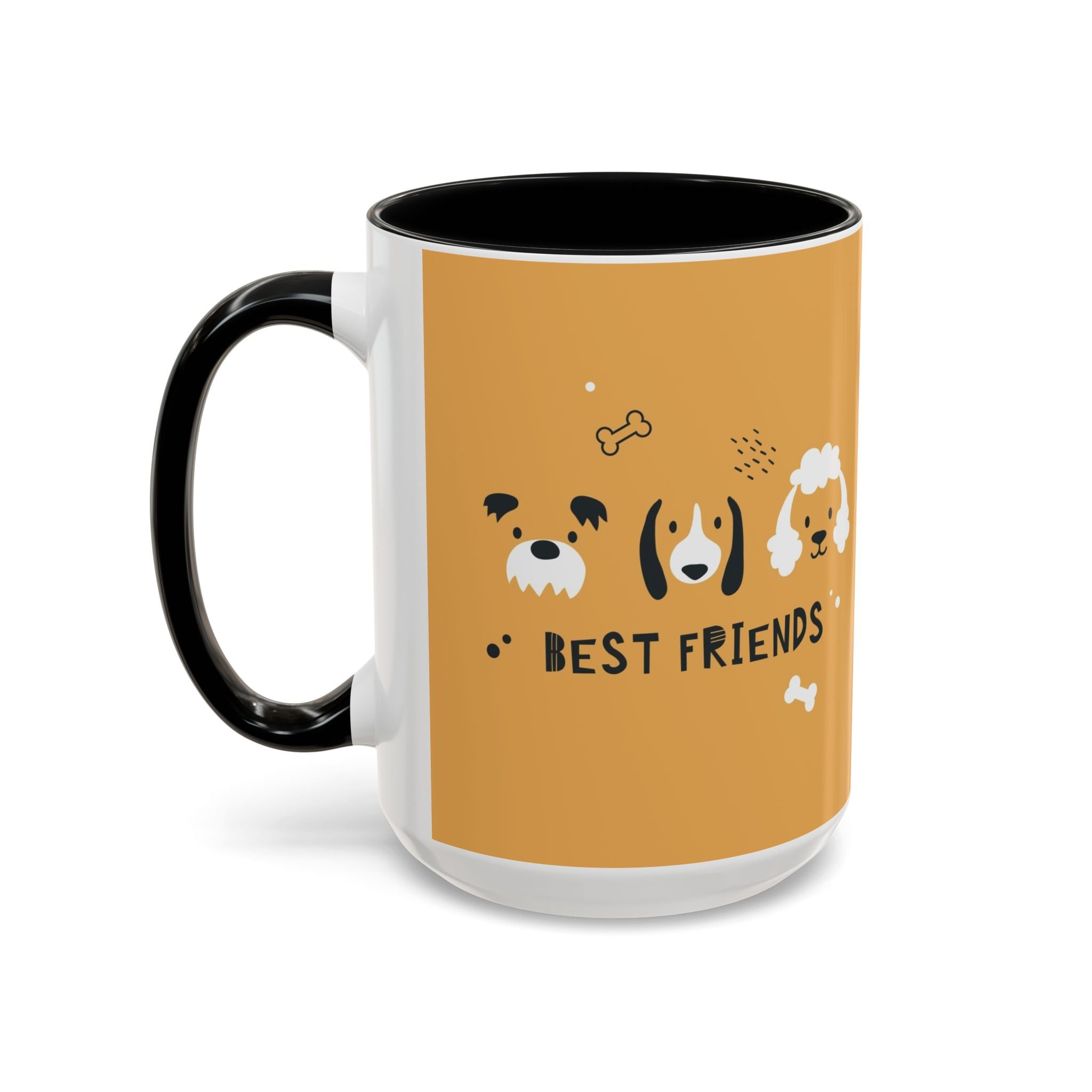 Dog Friends Accent Coffee Mug — Cute Paw Print Pattern (11/15oz)