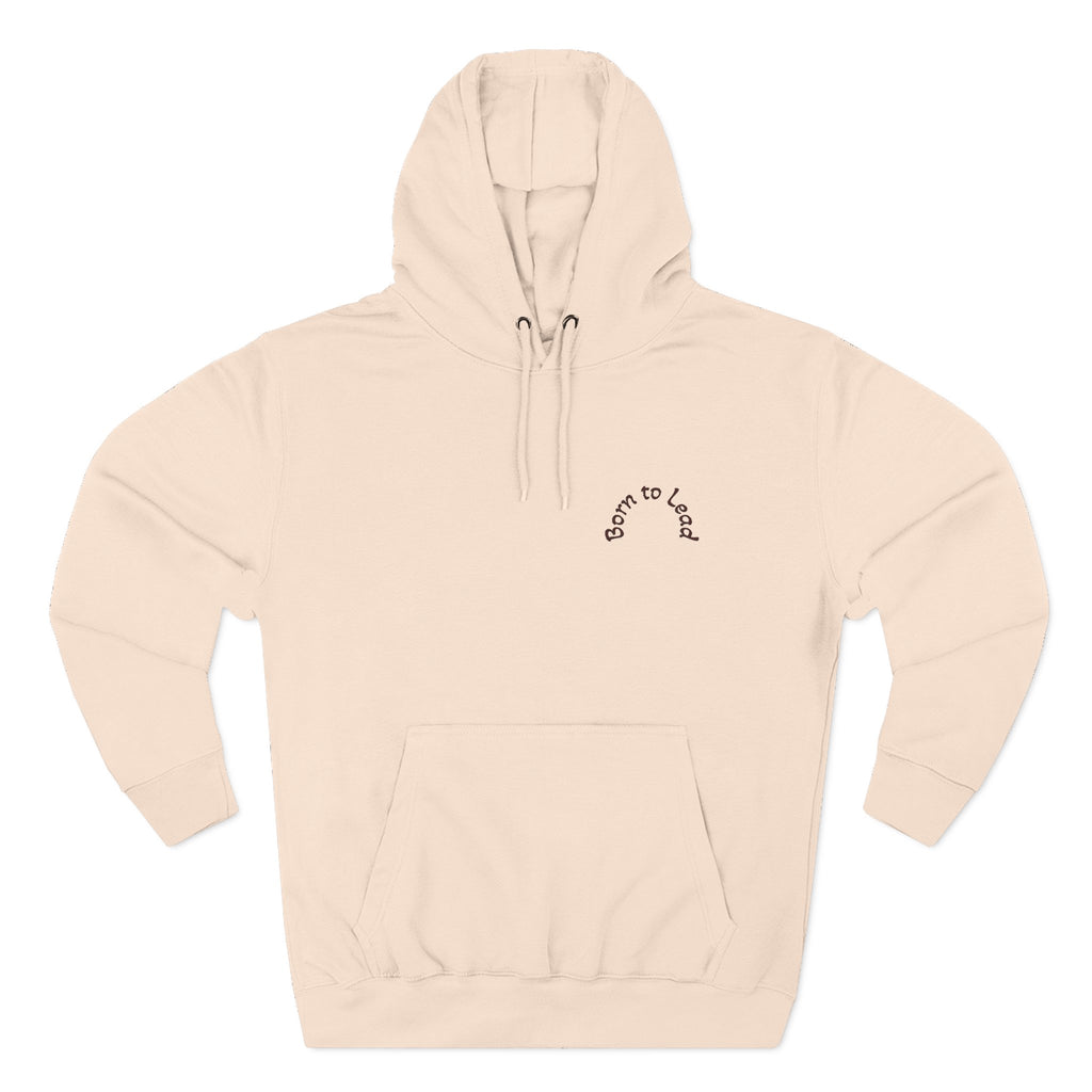 Minimal "Born to Wander" Hoodie — Lightweight White Fleece