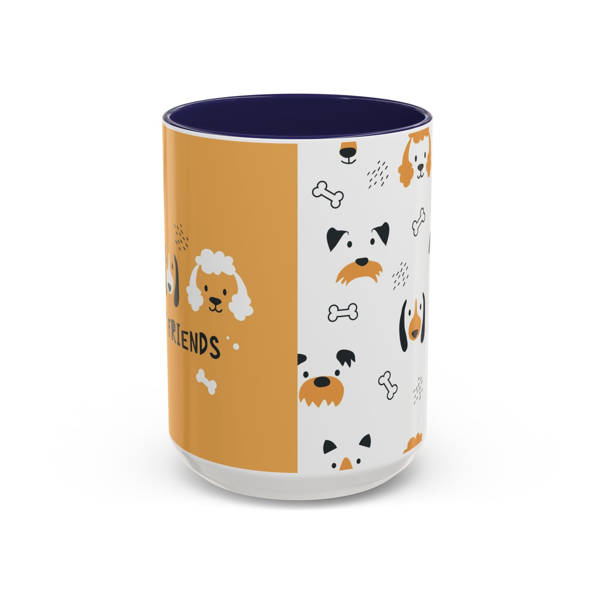 Dog Friends Accent Coffee Mug — Cute Paw Print Pattern (11/15oz)