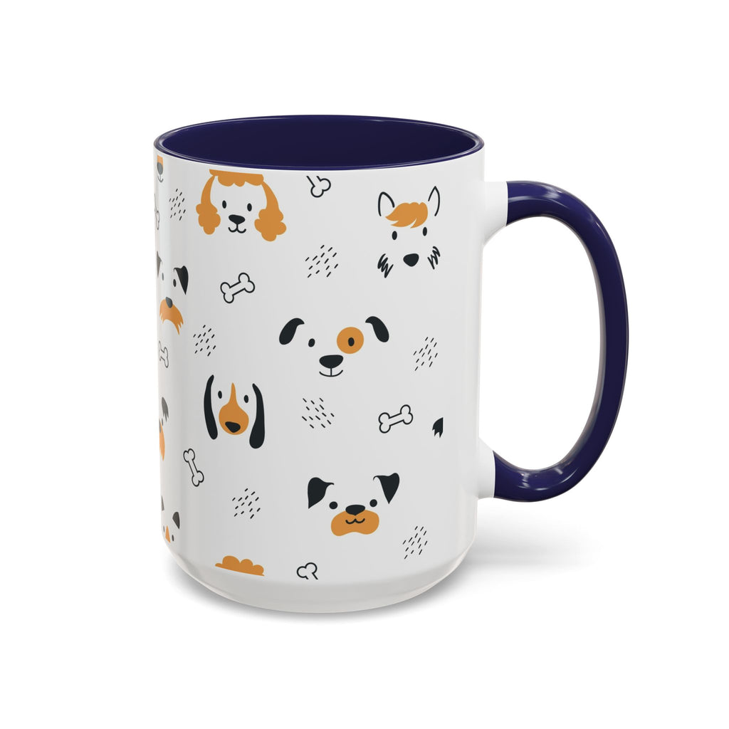 Dog Friends Accent Coffee Mug — Cute Paw Print Pattern (11/15oz)