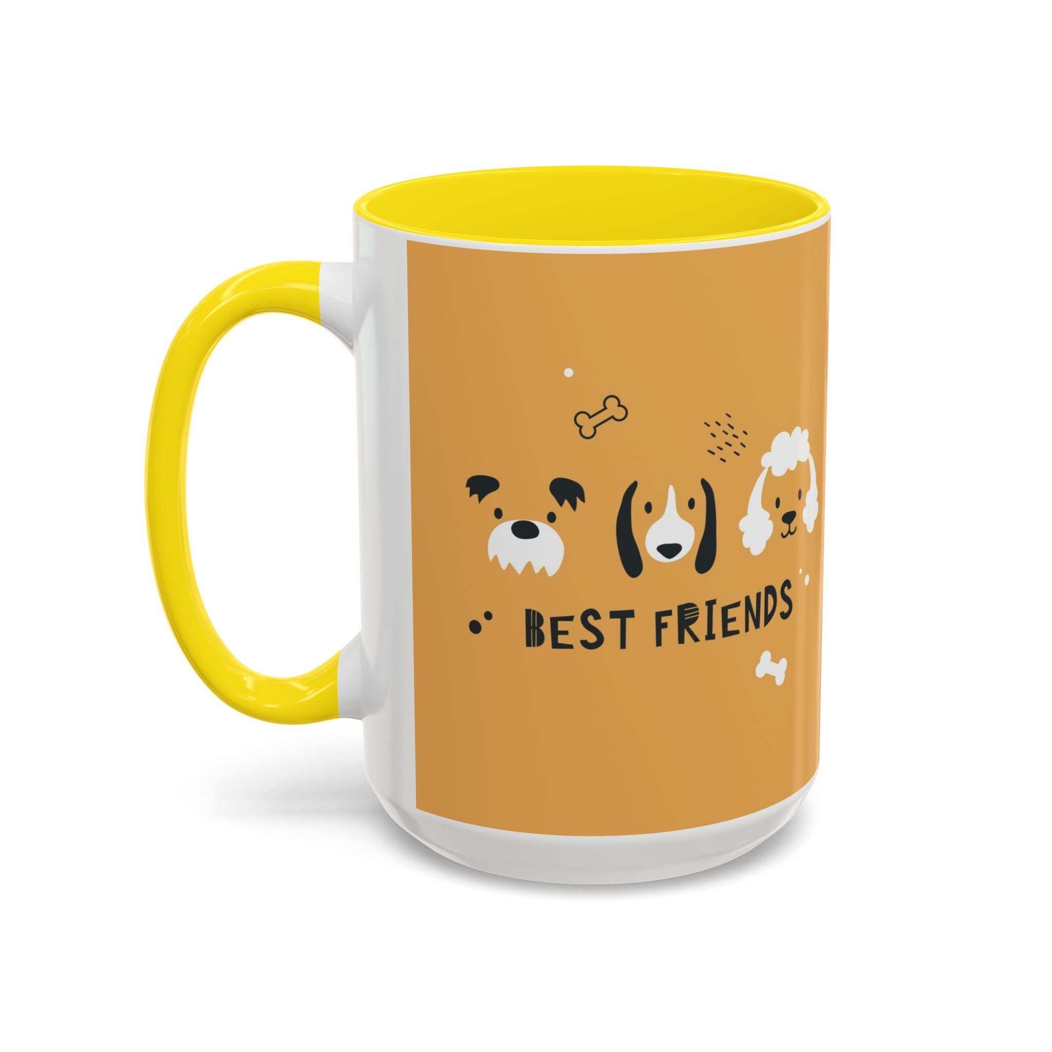 Dog Friends Accent Coffee Mug — Cute Paw Print Pattern (11/15oz)