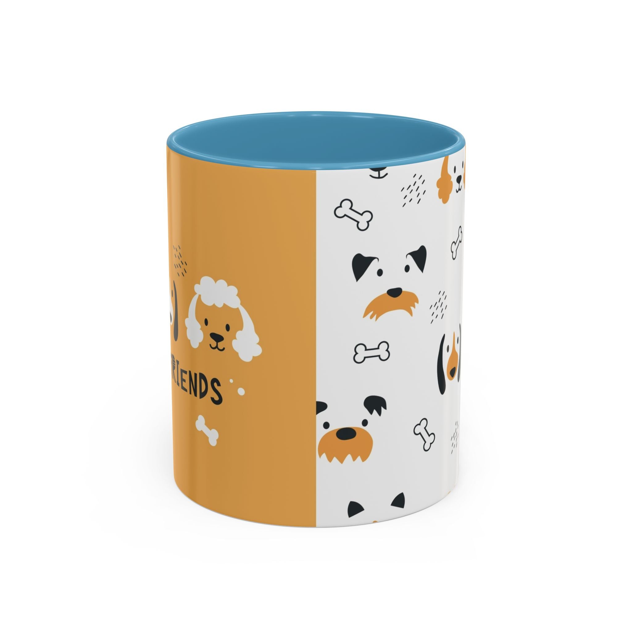 Dog Friends Accent Coffee Mug — Cute Paw Print Pattern (11/15oz)