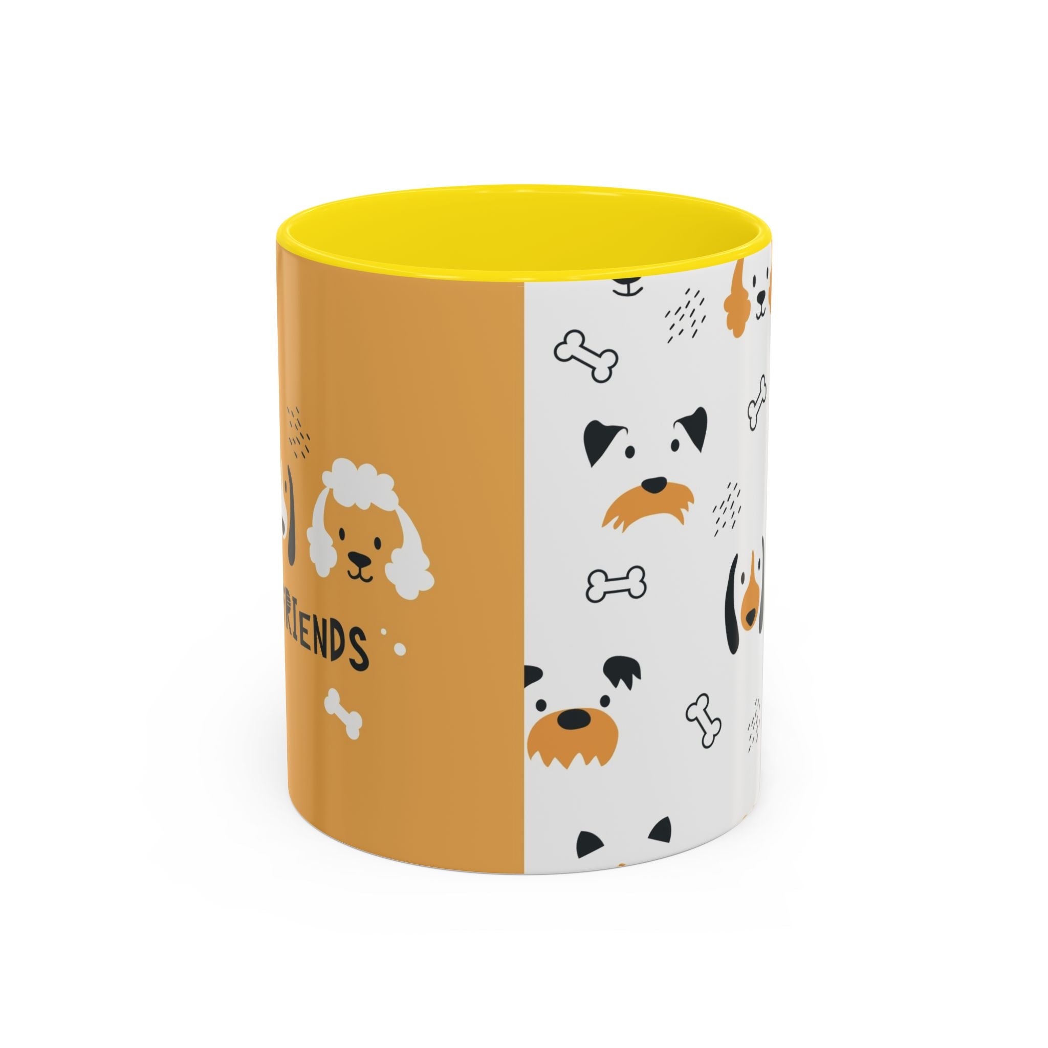 Dog Friends Accent Coffee Mug — Cute Paw Print Pattern (11/15oz)