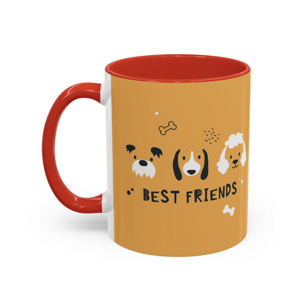 Dog Friends Accent Coffee Mug — Cute Paw Print Pattern (11/15oz)