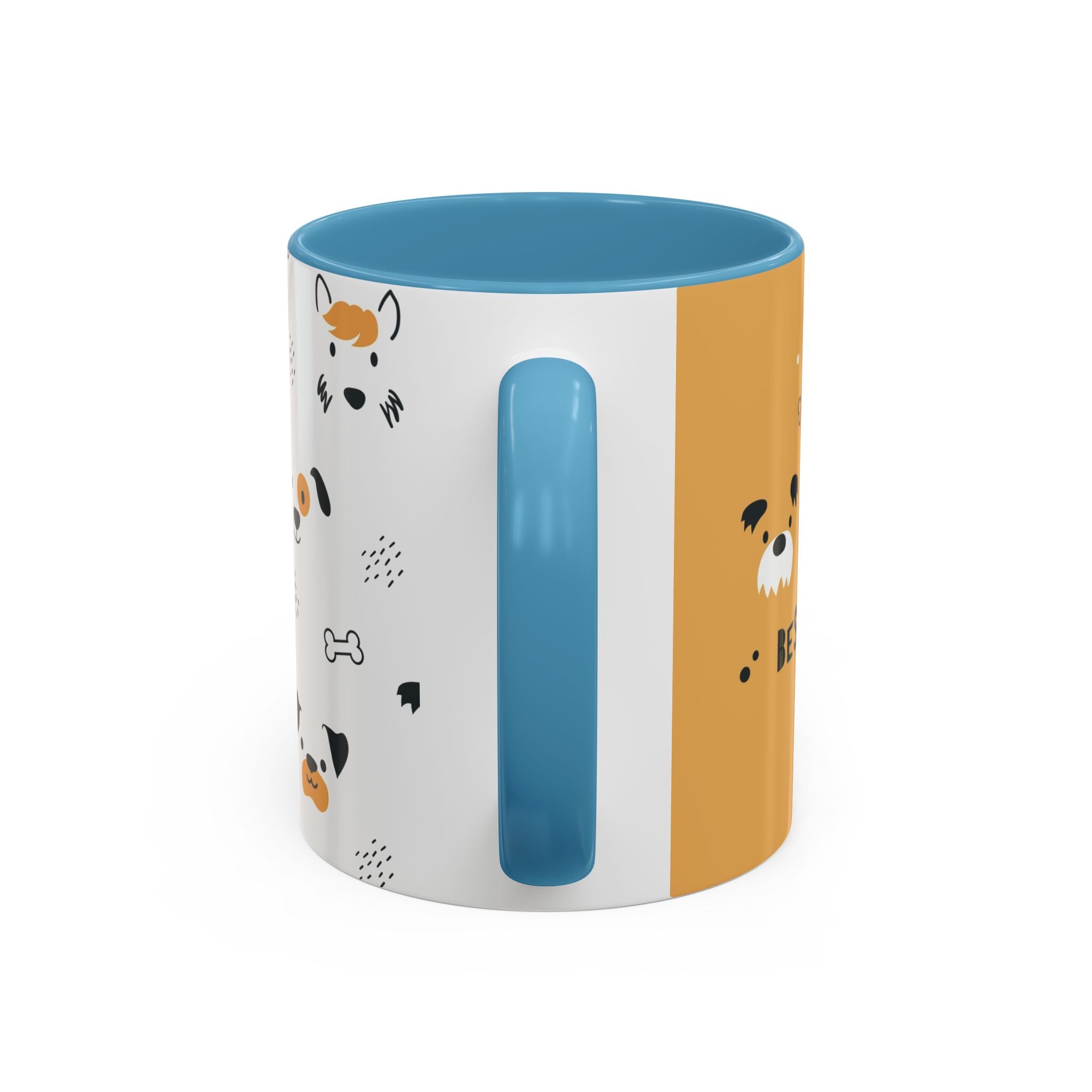 Dog Friends Accent Coffee Mug — Cute Paw Print Pattern (11/15oz)