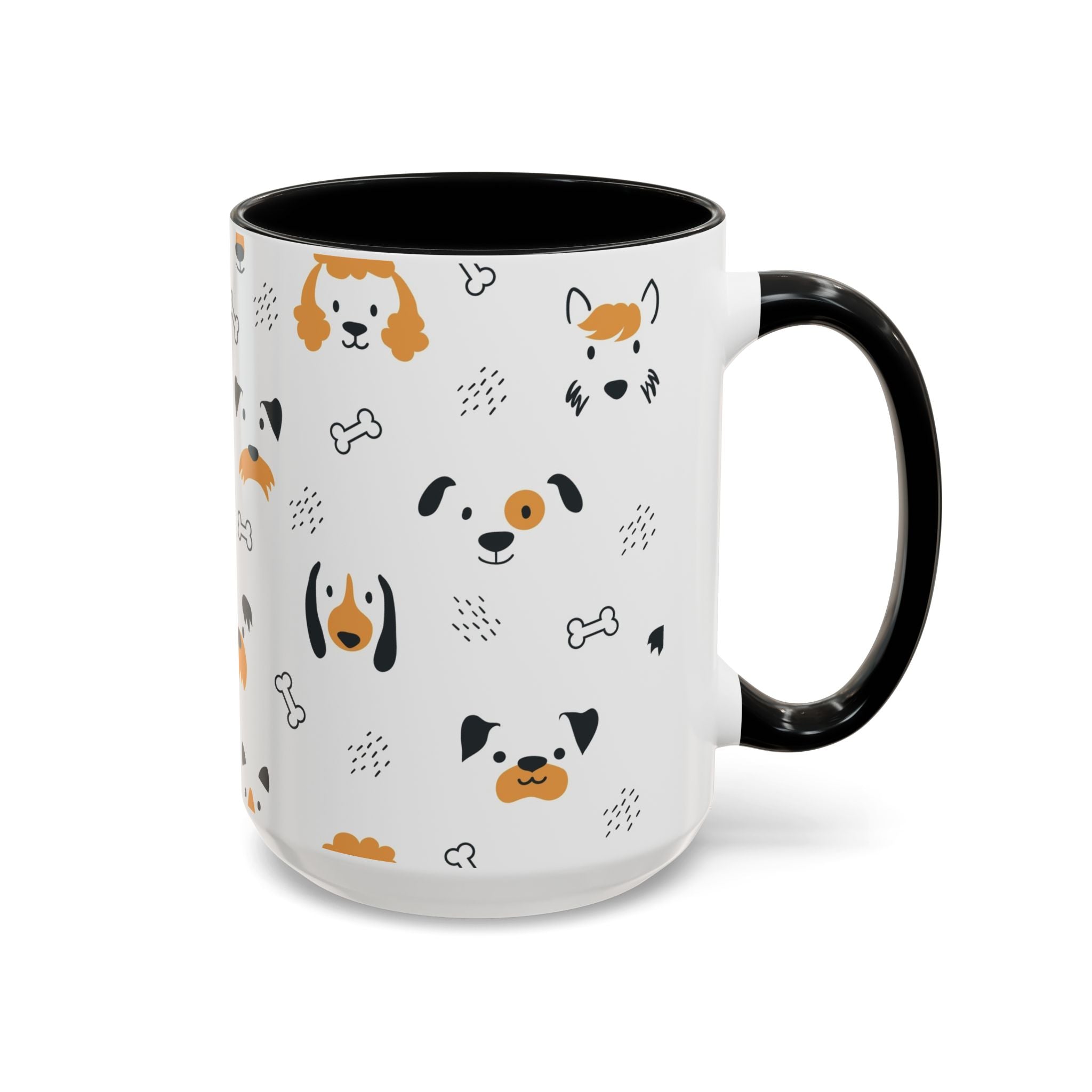 Dog Friends Accent Coffee Mug — Cute Paw Print Pattern (11/15oz)