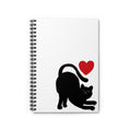 Black Cat Love Spiral Notebook — Cute Cat & Heart Ruled Journal