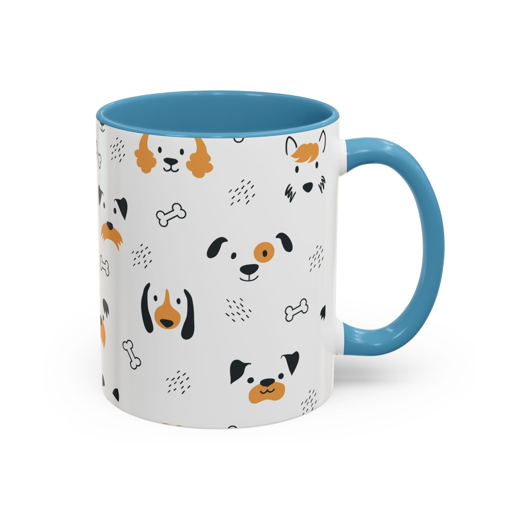 Dog Friends Accent Coffee Mug — Cute Paw Print Pattern (11/15oz)