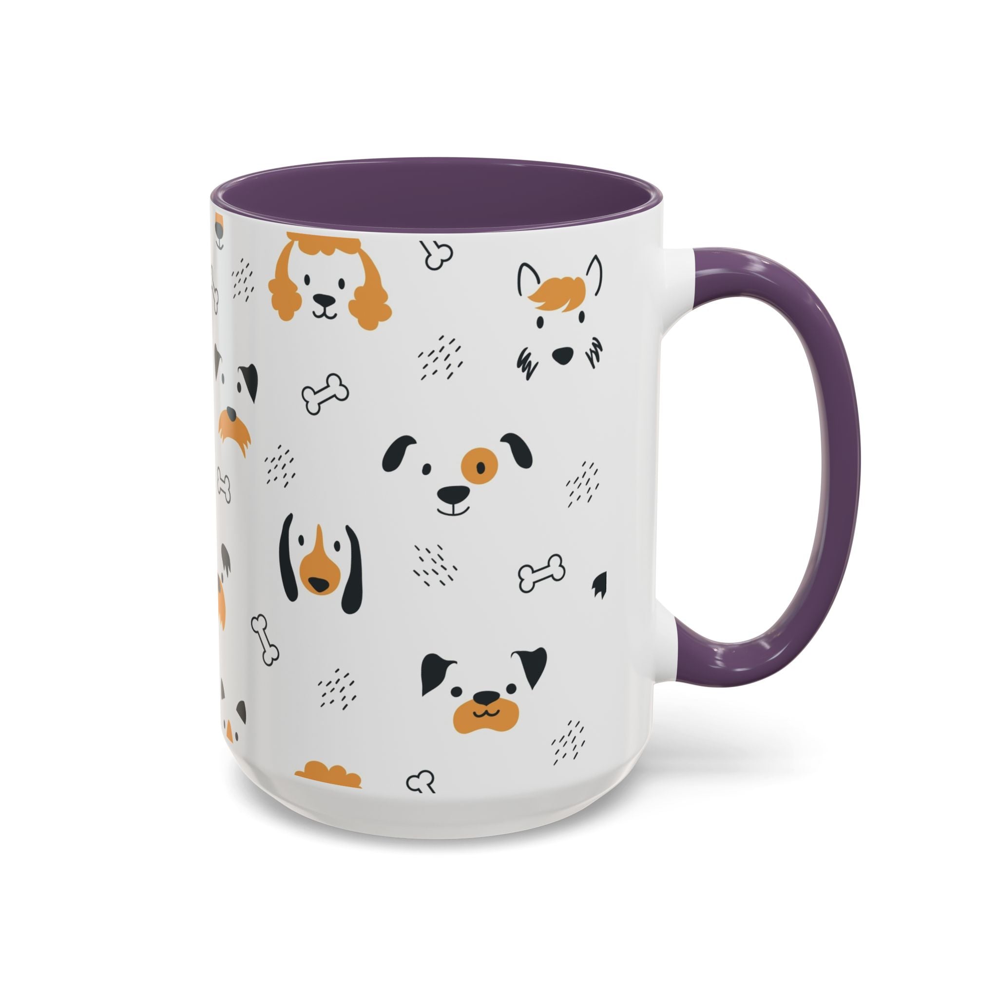 Dog Friends Accent Coffee Mug — Cute Paw Print Pattern (11/15oz)