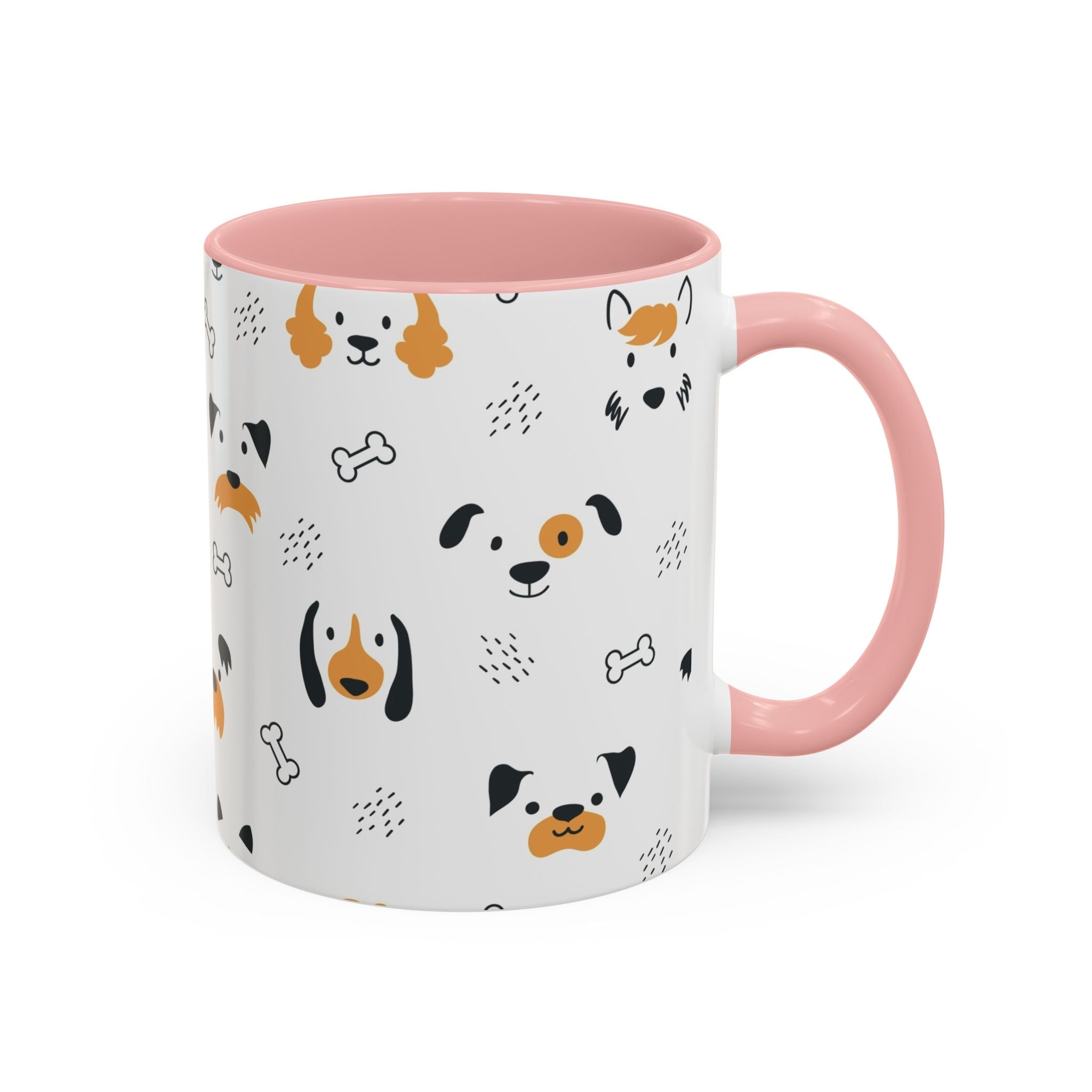 Dog Friends Accent Coffee Mug — Cute Paw Print Pattern (11/15oz)