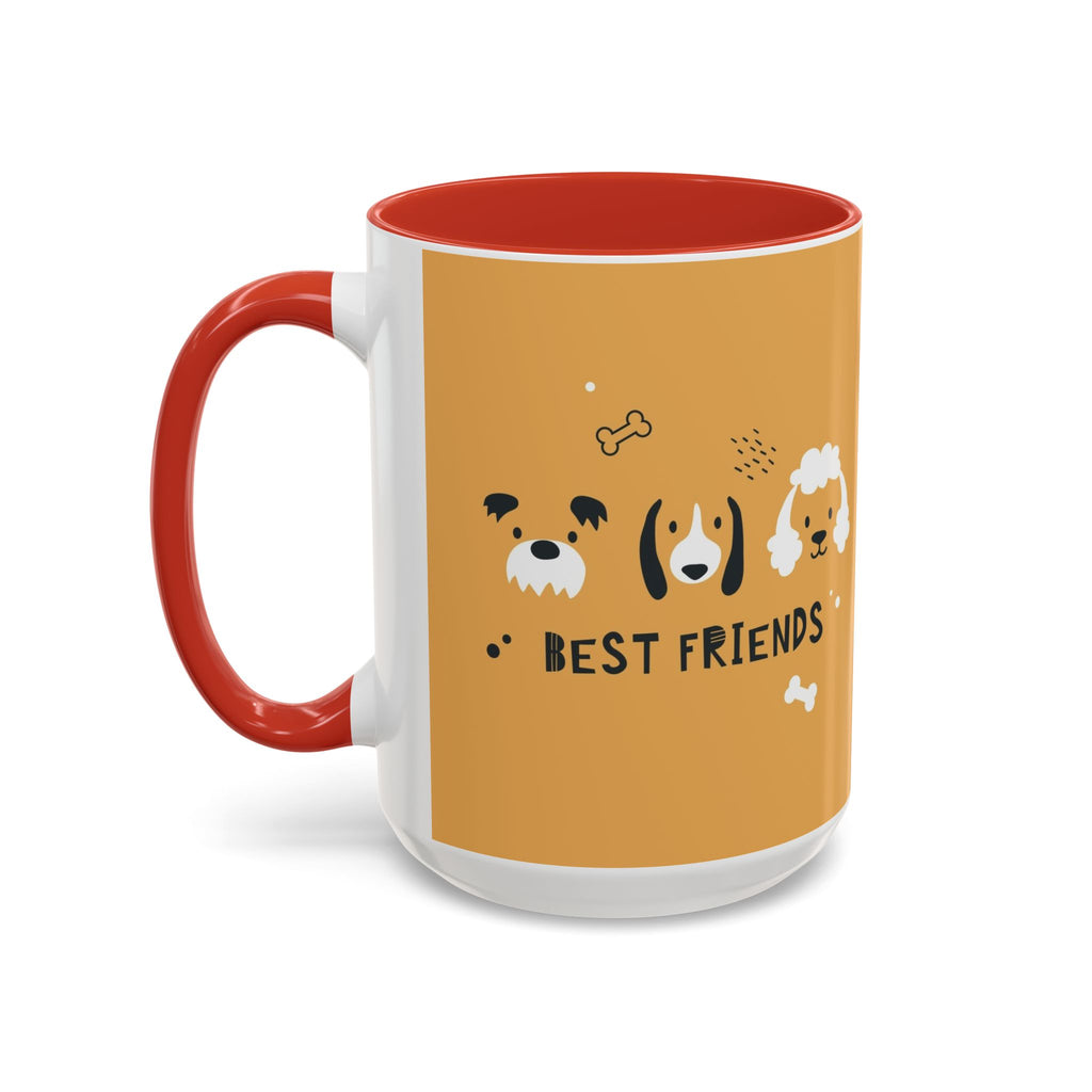 Dog Friends Accent Coffee Mug — Cute Paw Print Pattern (11/15oz)
