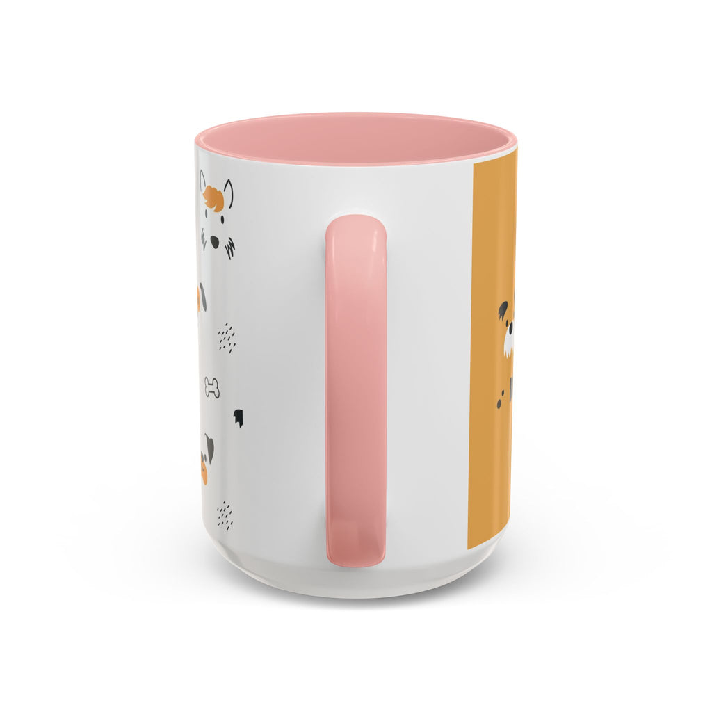 Dog Friends Accent Coffee Mug — Cute Paw Print Pattern (11/15oz)