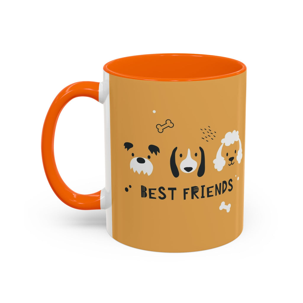 Dog Friends Accent Coffee Mug — Cute Paw Print Pattern (11/15oz)