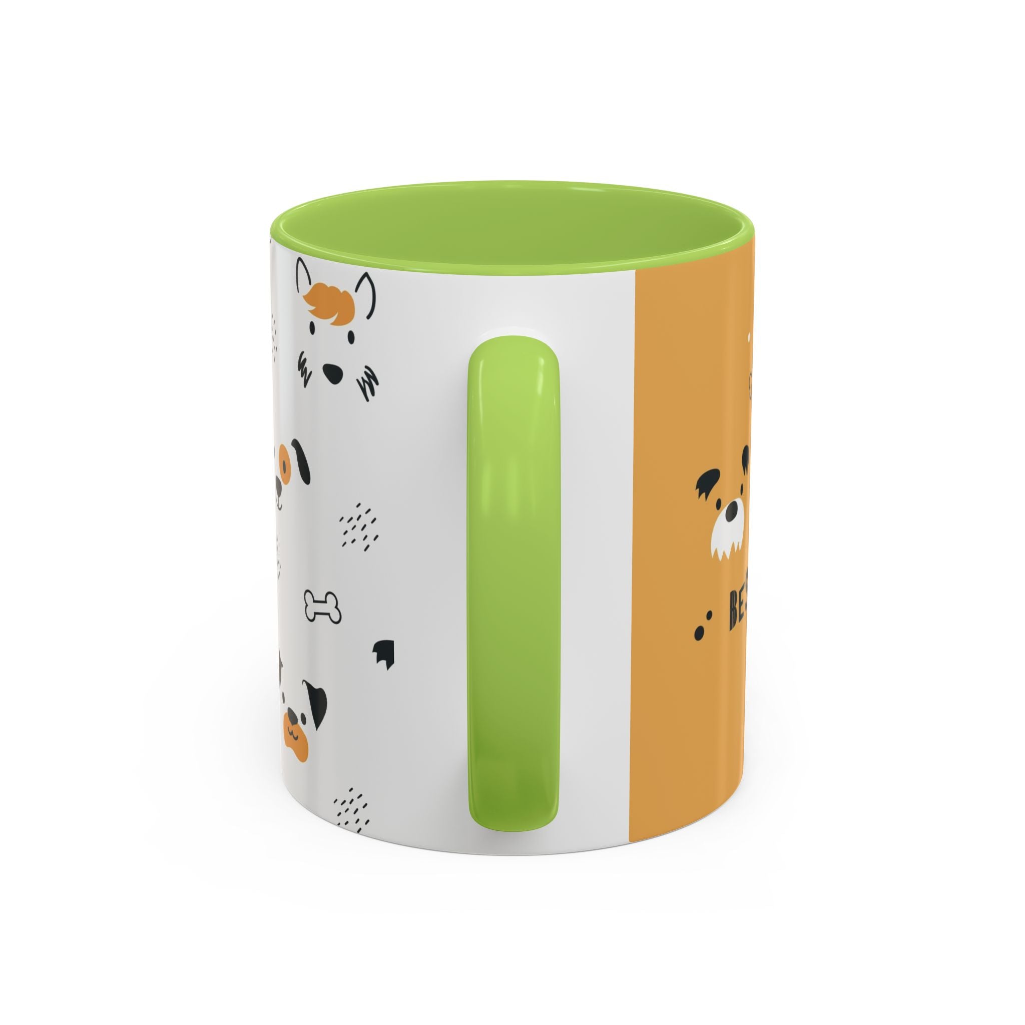 Dog Friends Accent Coffee Mug — Cute Paw Print Pattern (11/15oz)