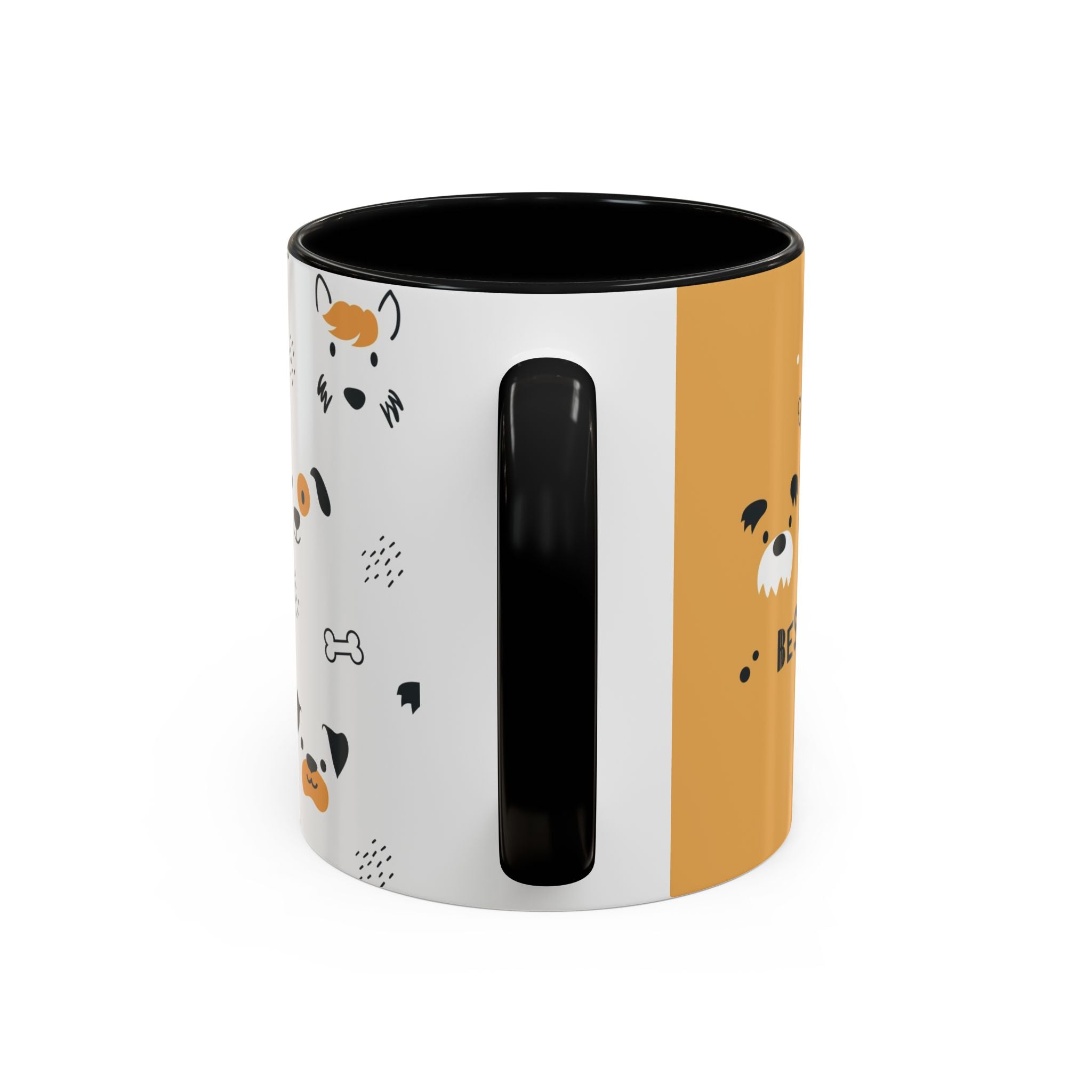 Dog Friends Accent Coffee Mug — Cute Paw Print Pattern (11/15oz)