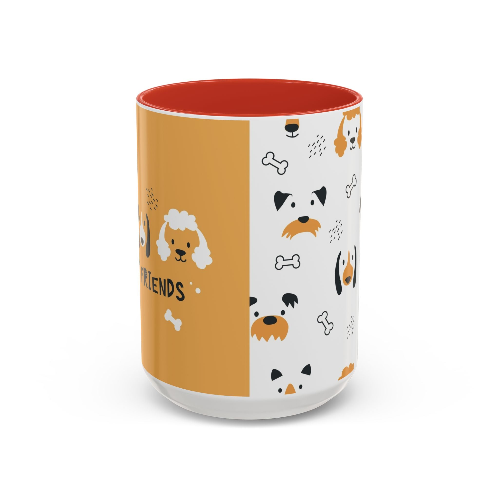 Dog Friends Accent Coffee Mug — Cute Paw Print Pattern (11/15oz)