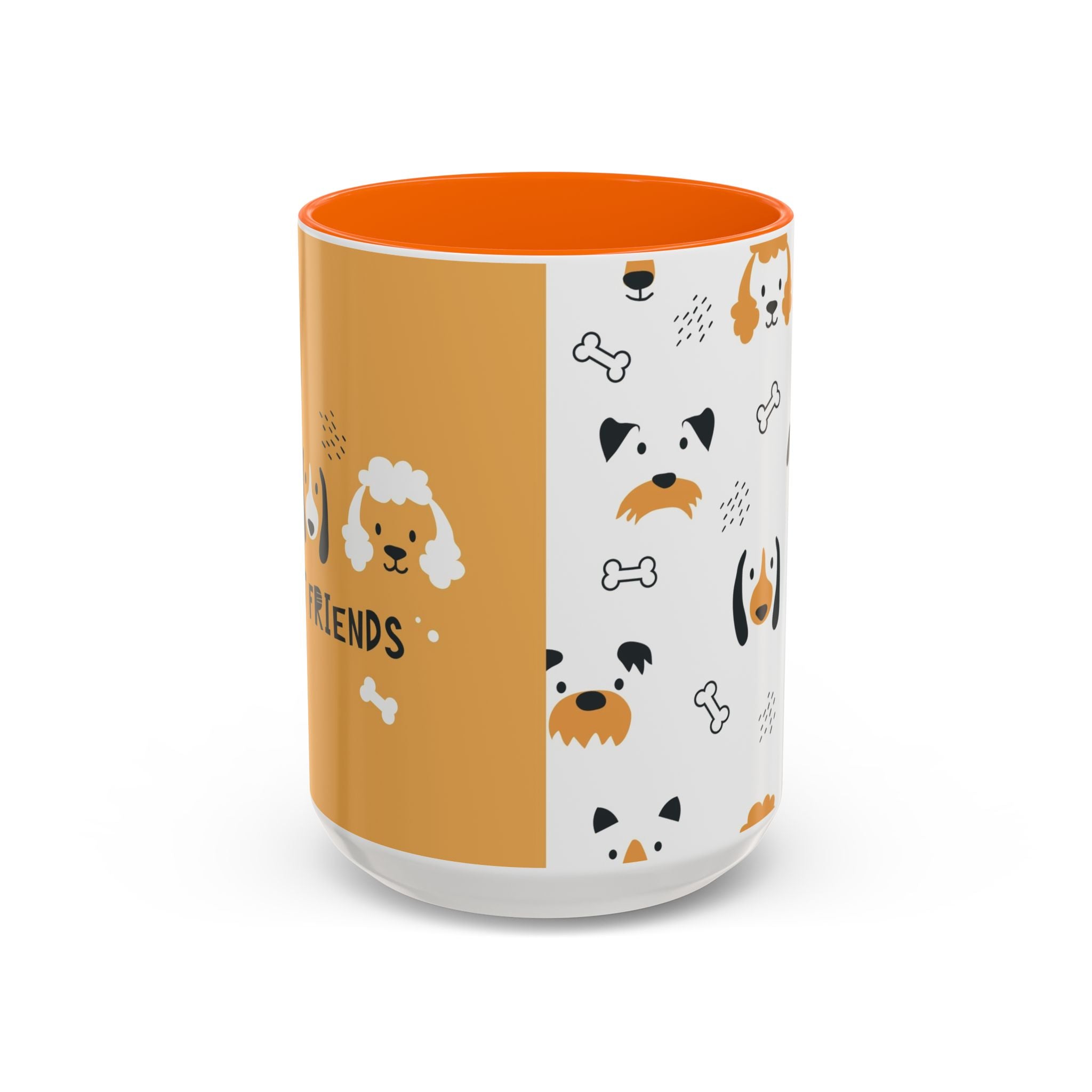 Dog Friends Accent Coffee Mug — Cute Paw Print Pattern (11/15oz)