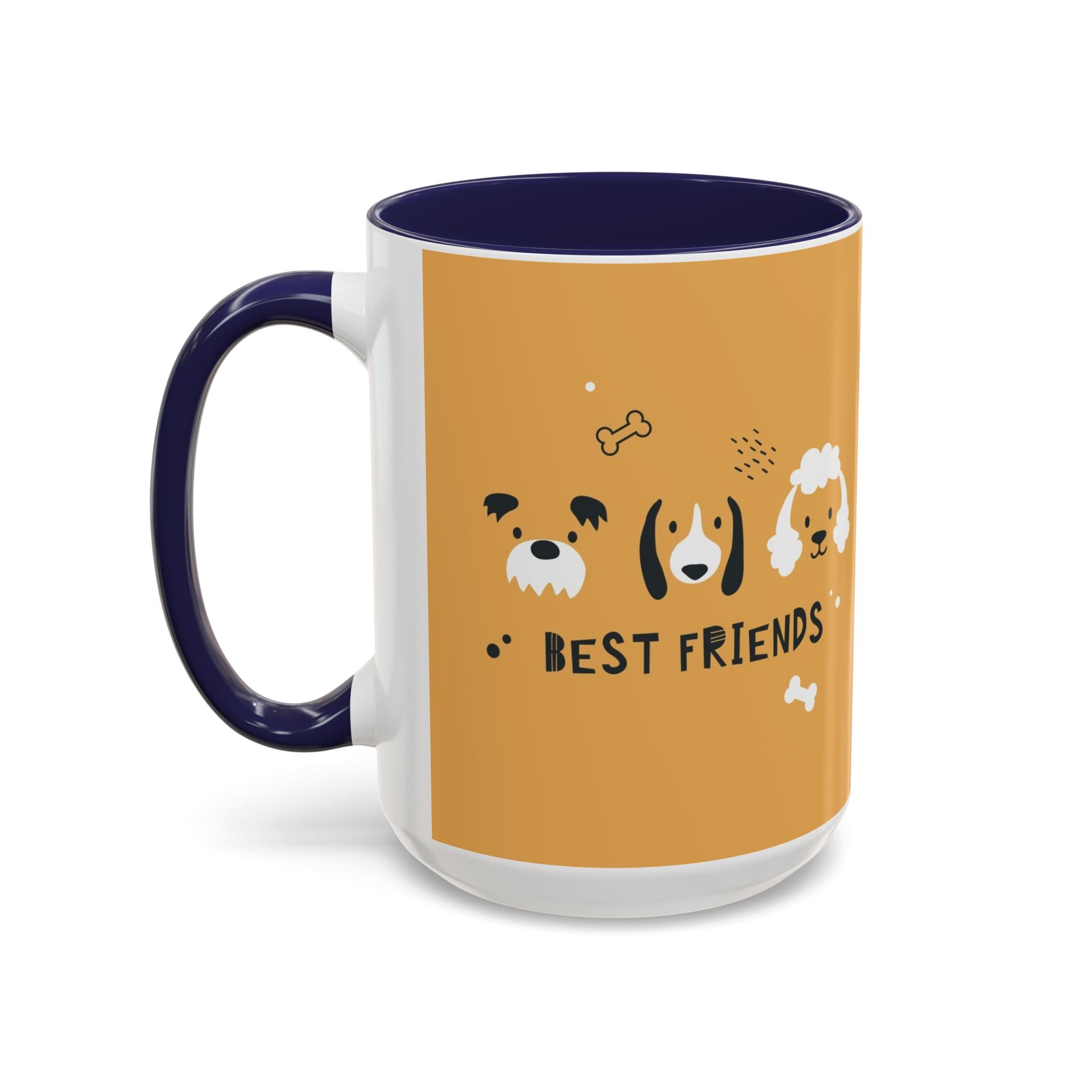 Dog Friends Accent Coffee Mug — Cute Paw Print Pattern (11/15oz)
