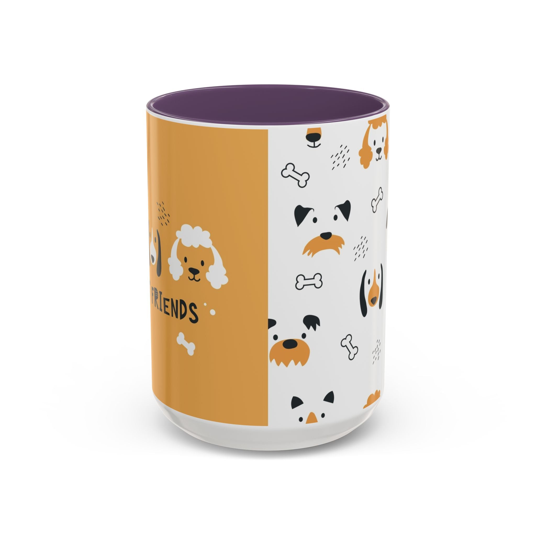 Dog Friends Accent Coffee Mug — Cute Paw Print Pattern (11/15oz)