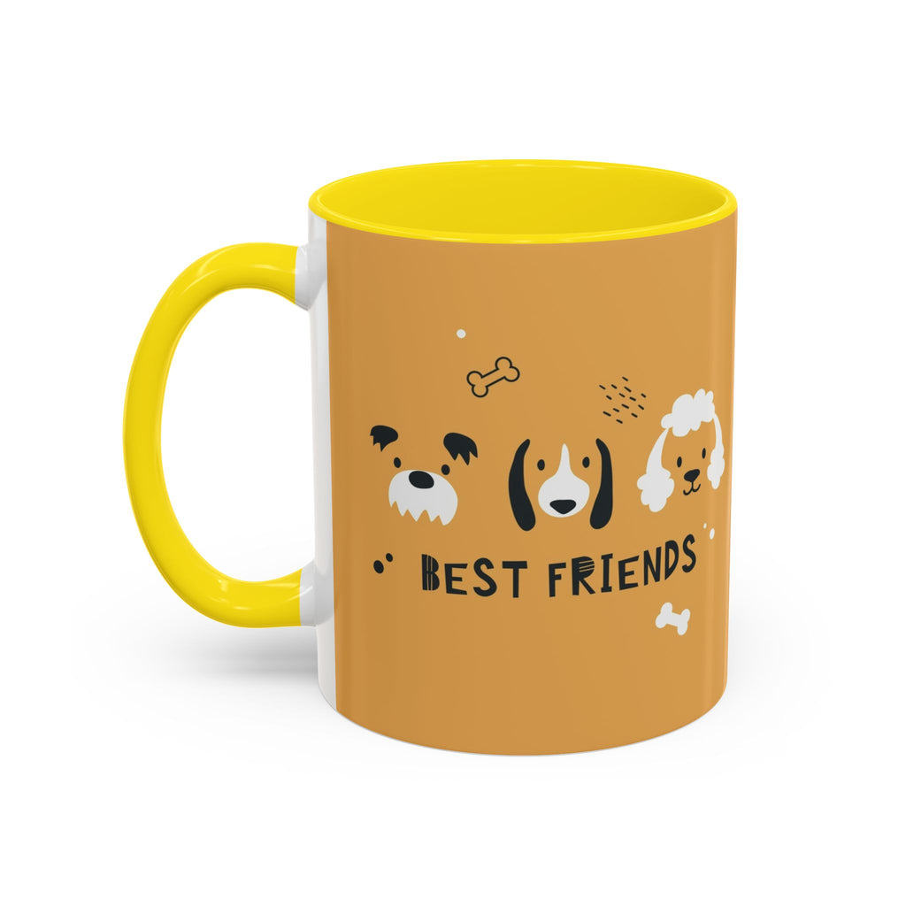 Dog Friends Accent Coffee Mug — Cute Paw Print Pattern (11/15oz)