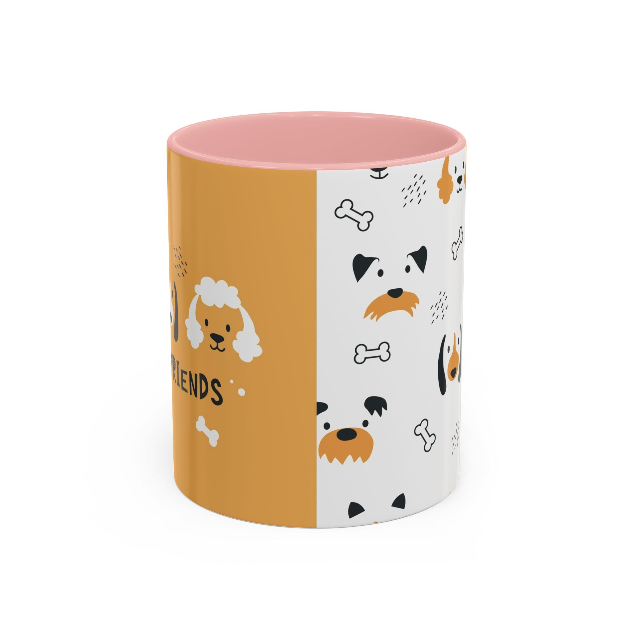 Dog Friends Accent Coffee Mug — Cute Paw Print Pattern (11/15oz)