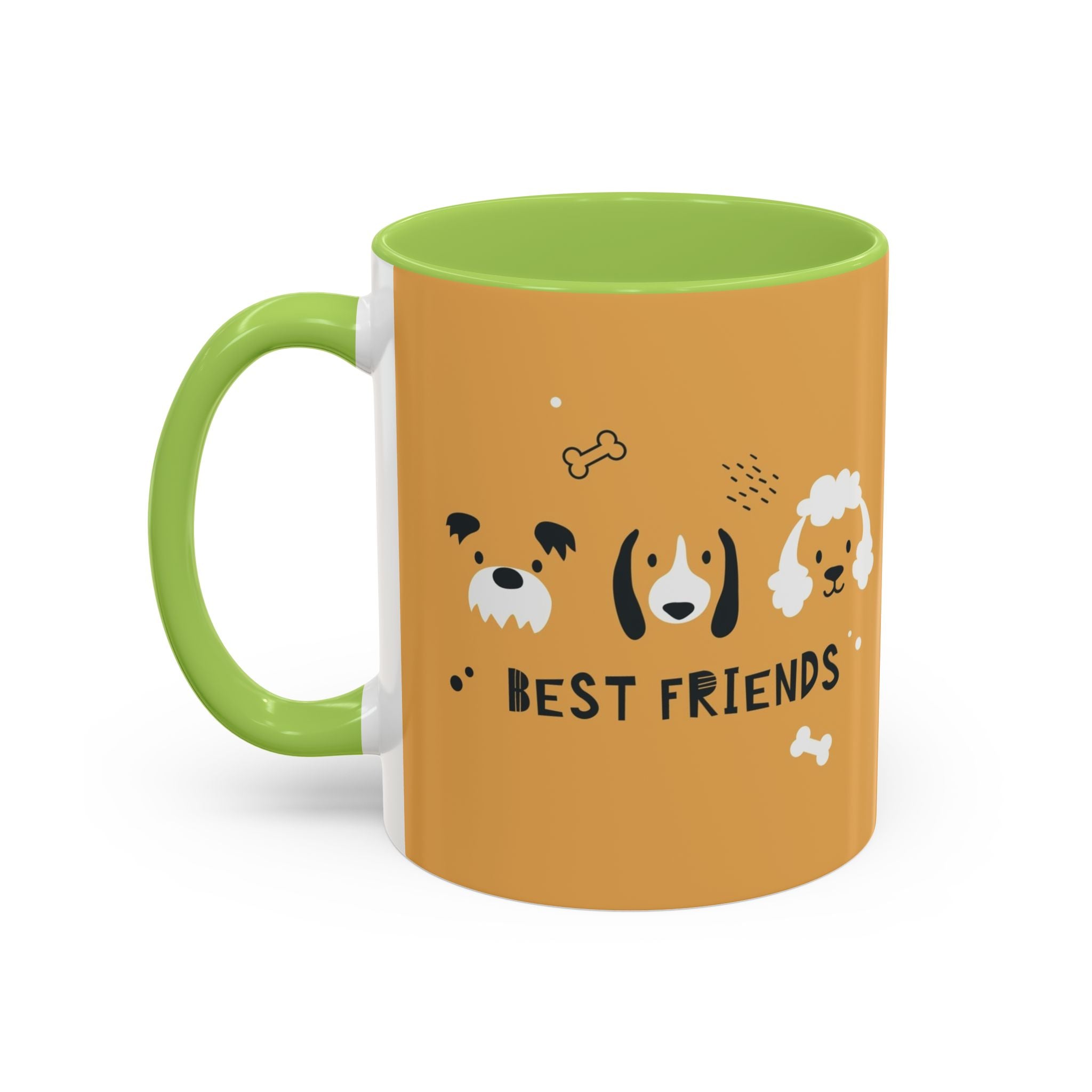 Dog Friends Accent Coffee Mug — Cute Paw Print Pattern (11/15oz)