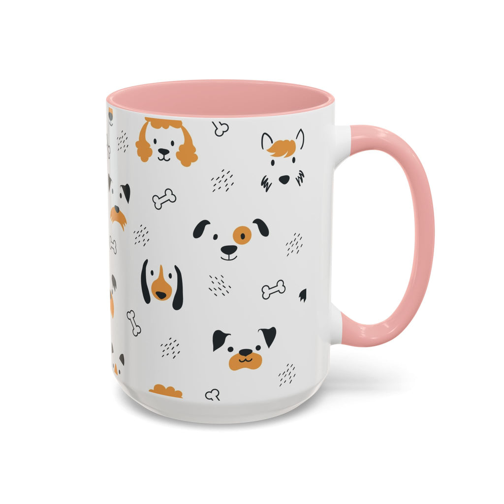 Dog Friends Accent Coffee Mug — Cute Paw Print Pattern (11/15oz)