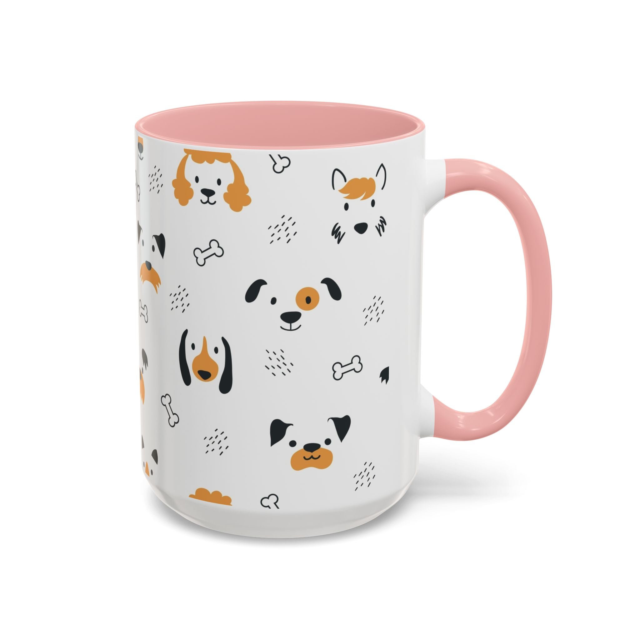 Dog Friends Accent Coffee Mug — Cute Paw Print Pattern (11/15oz)