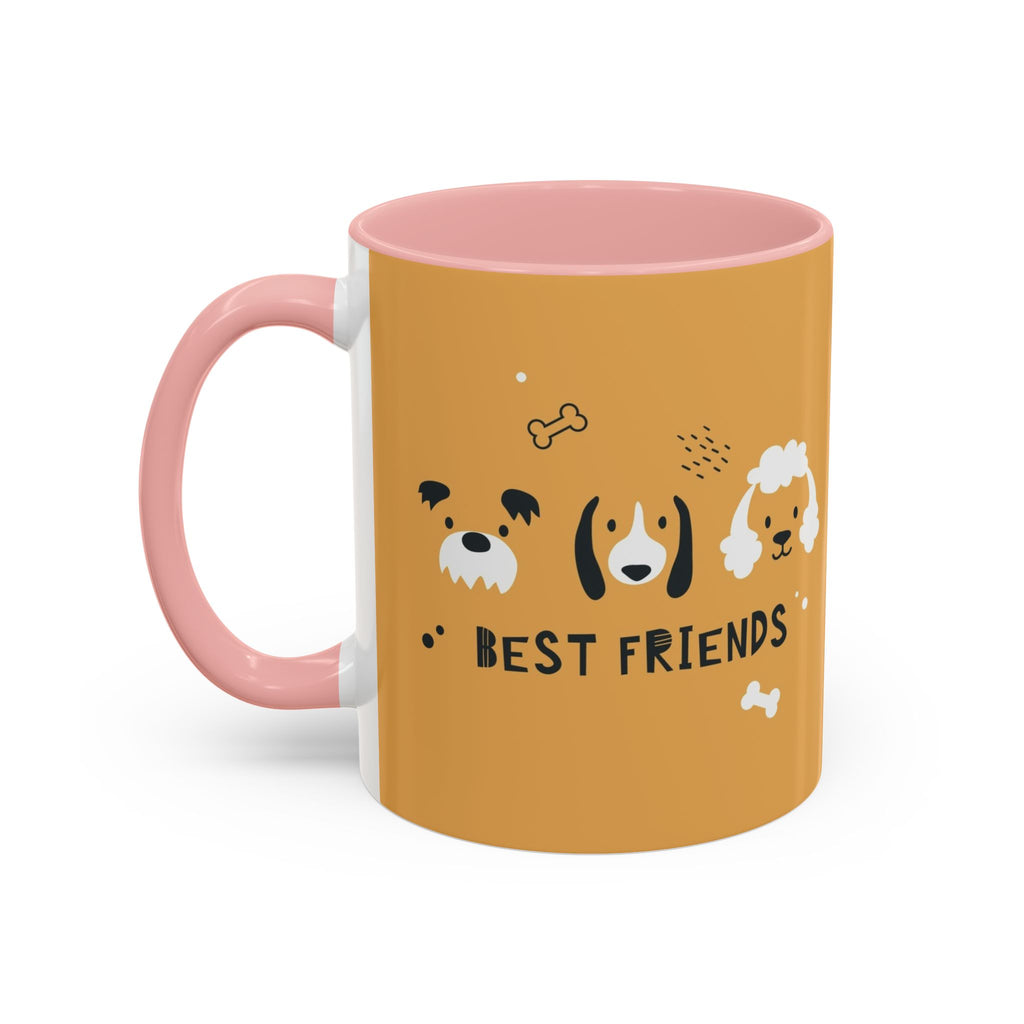 Dog Friends Accent Coffee Mug — Cute Paw Print Pattern (11/15oz)