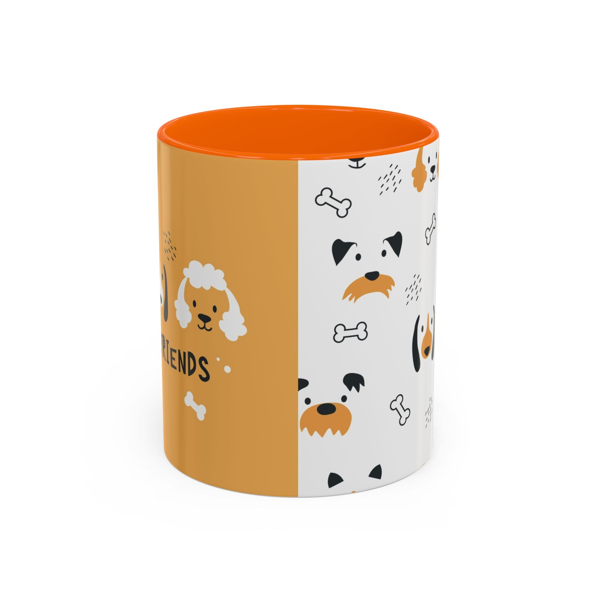 Dog Friends Accent Coffee Mug — Cute Paw Print Pattern (11/15oz)