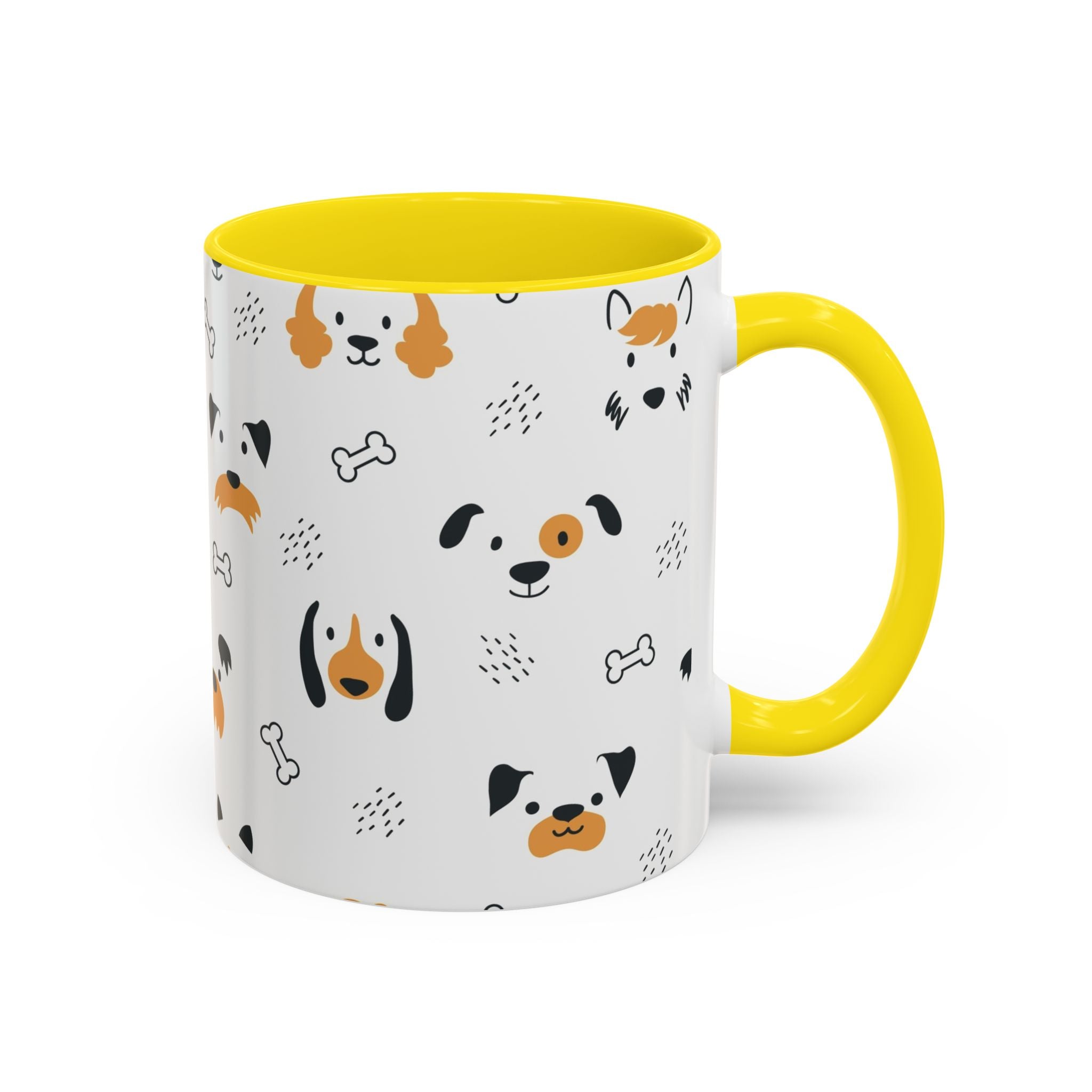 Dog Friends Accent Coffee Mug — Cute Paw Print Pattern (11/15oz)