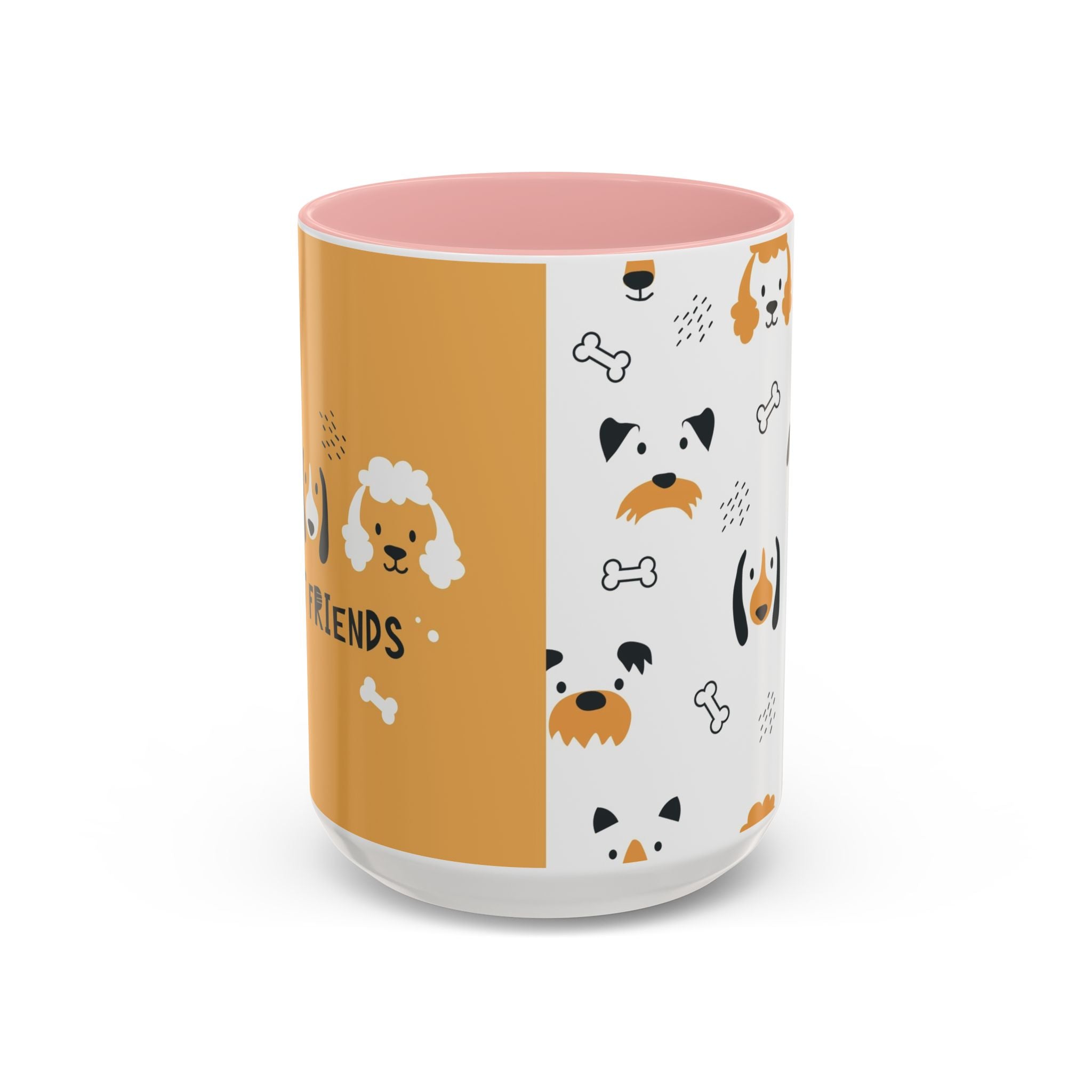 Dog Friends Accent Coffee Mug — Cute Paw Print Pattern (11/15oz)