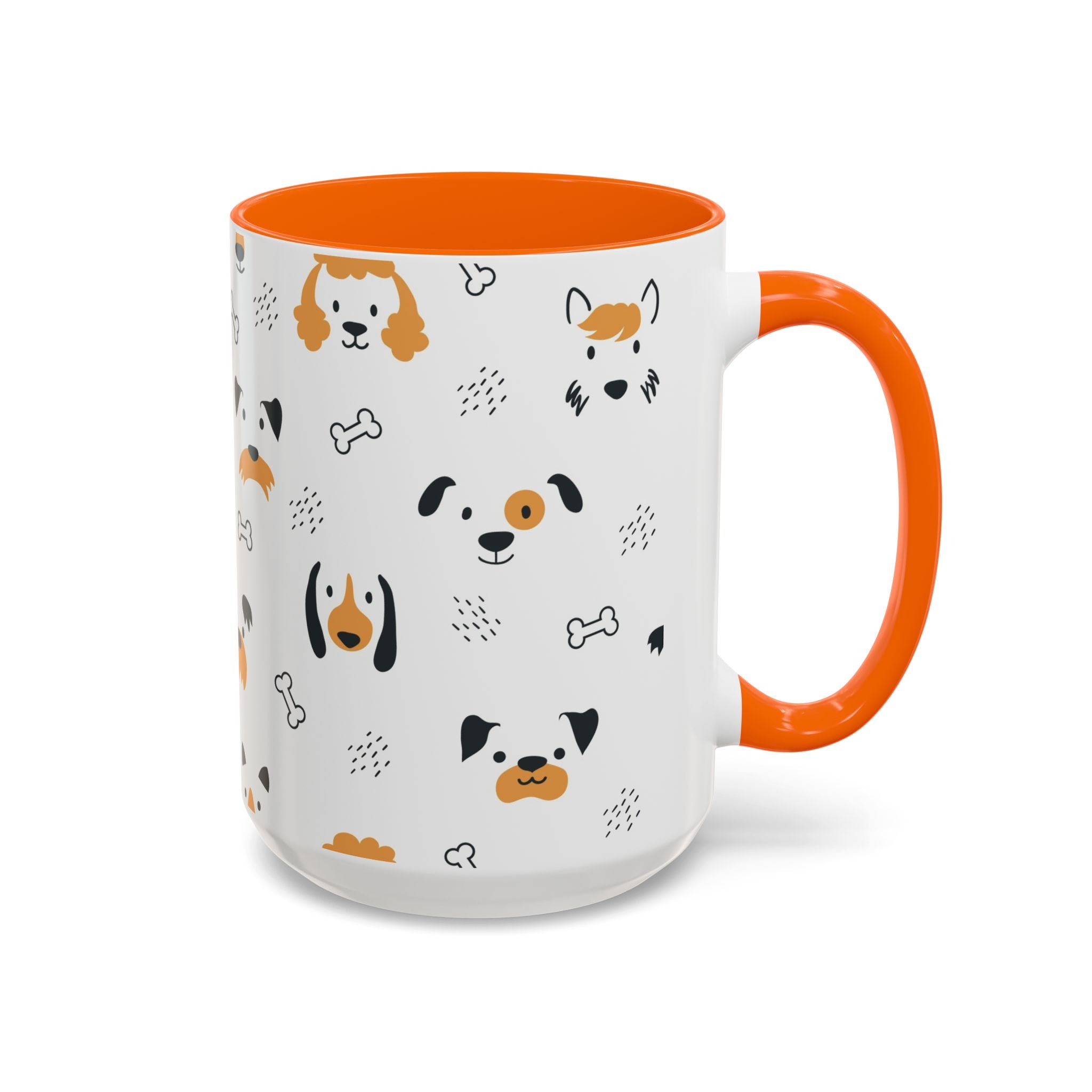 Dog Friends Accent Coffee Mug — Cute Paw Print Pattern (11/15oz)