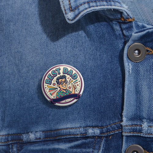 Best Dad Pin Button — Retro Father's Day Badge