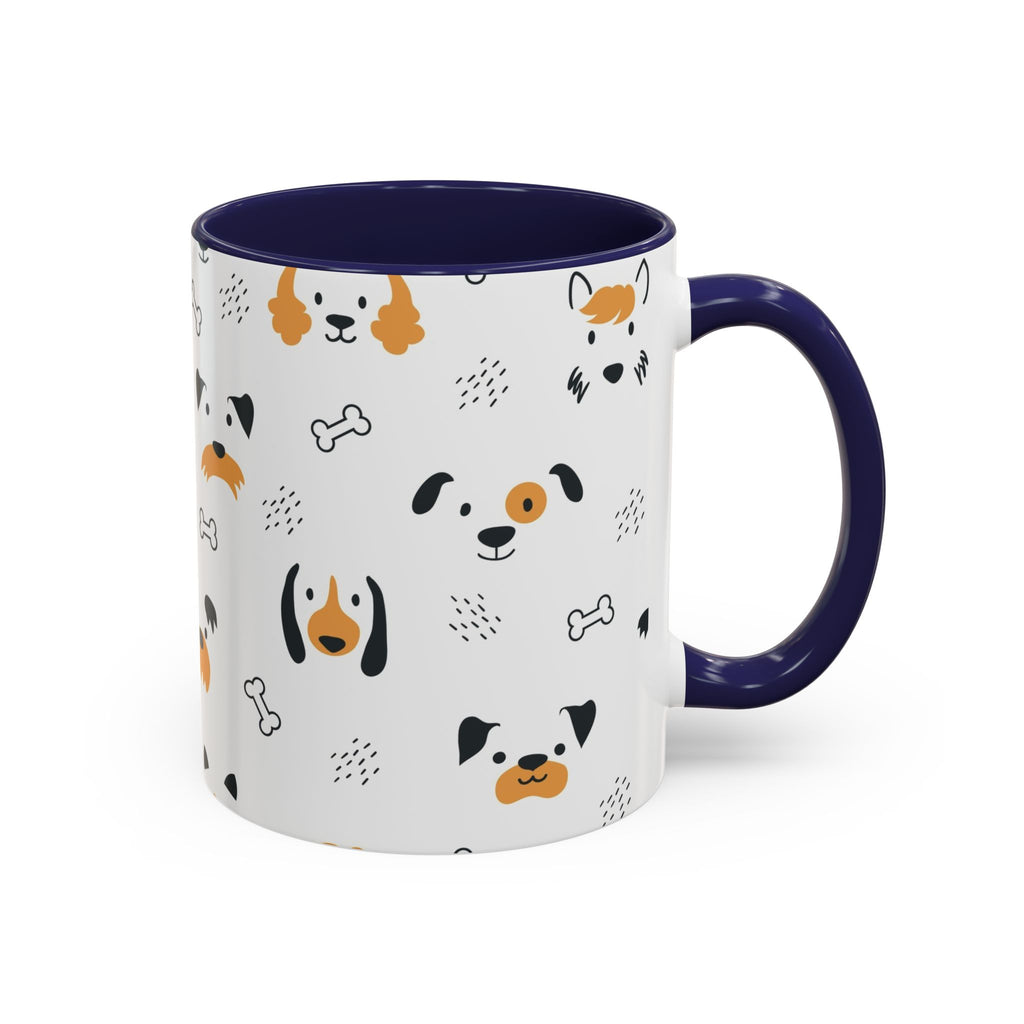 Dog Friends Accent Coffee Mug — Cute Paw Print Pattern (11/15oz)